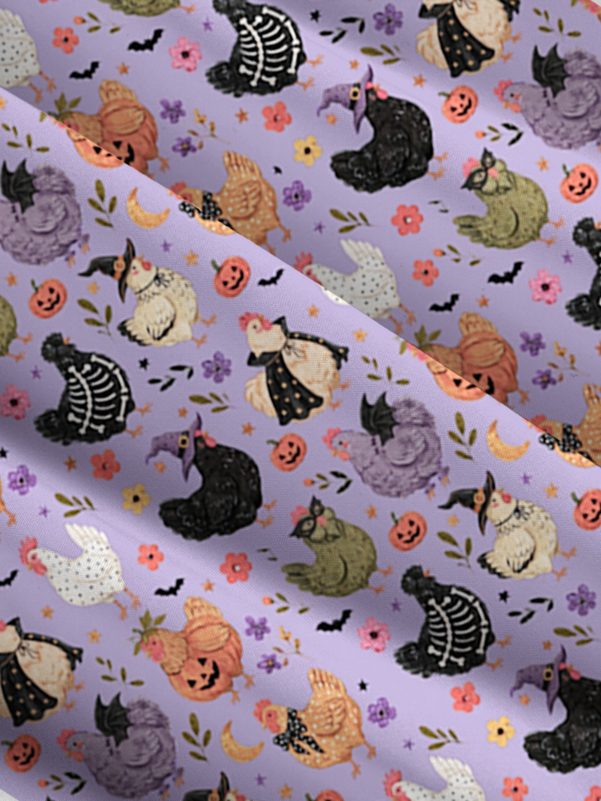  Witchy Halloween Hen & Pumpkin Print Wide Straps Maxi Dress With Pockets