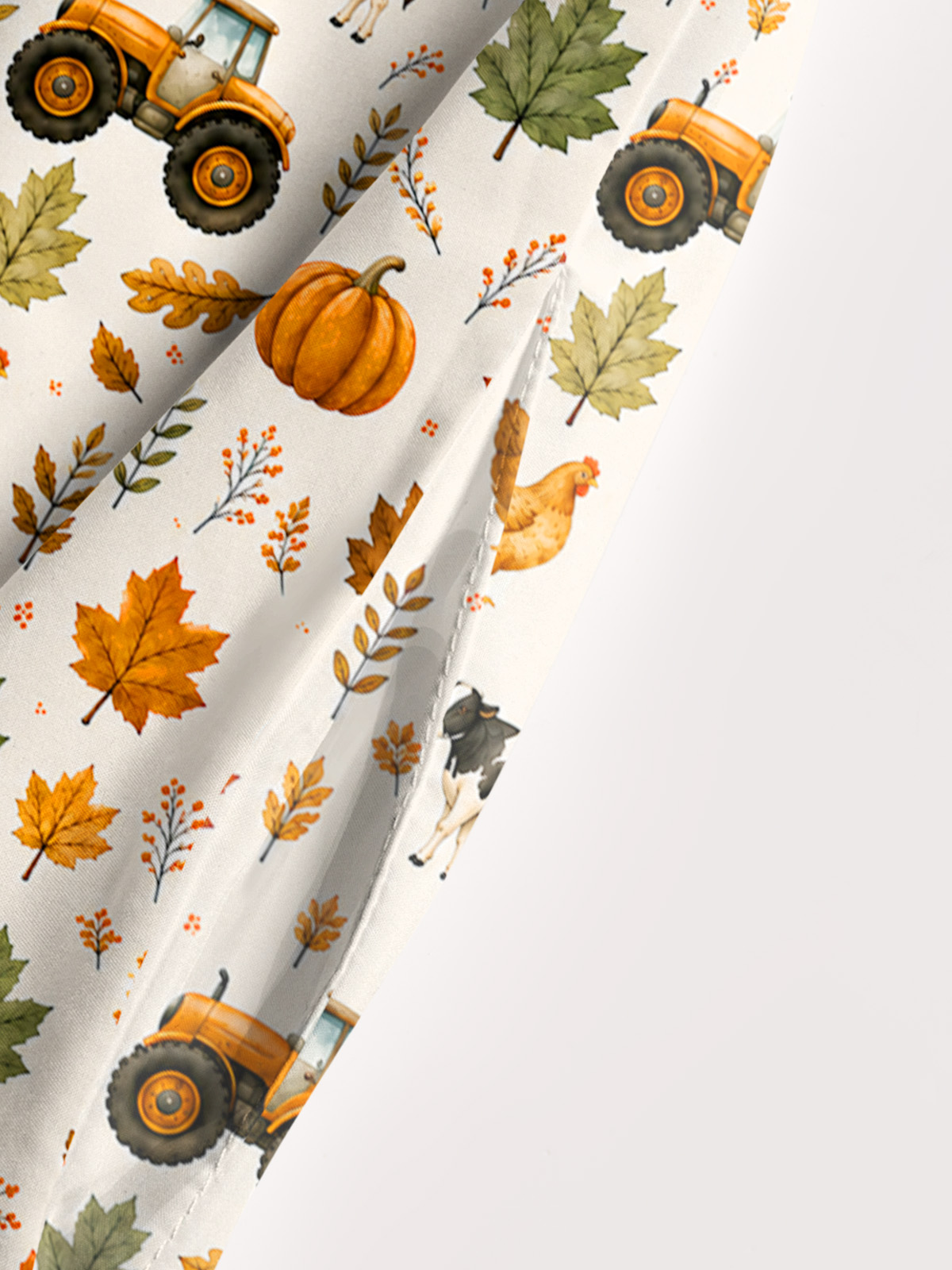 Pumpkin Farm Harvest Print Wide Straps Maxi Dress With Pockets