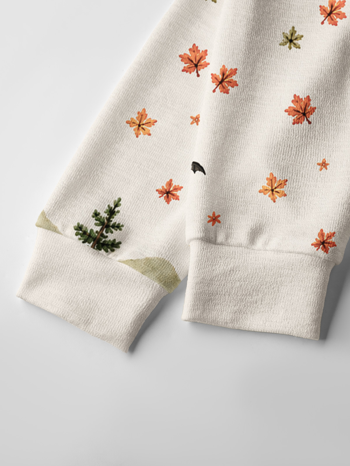 Lightweight Crew Neck Long‑Sleeve Cropped Autumn Pumpkin Pasture Print Fine‑Knit Cardigan
