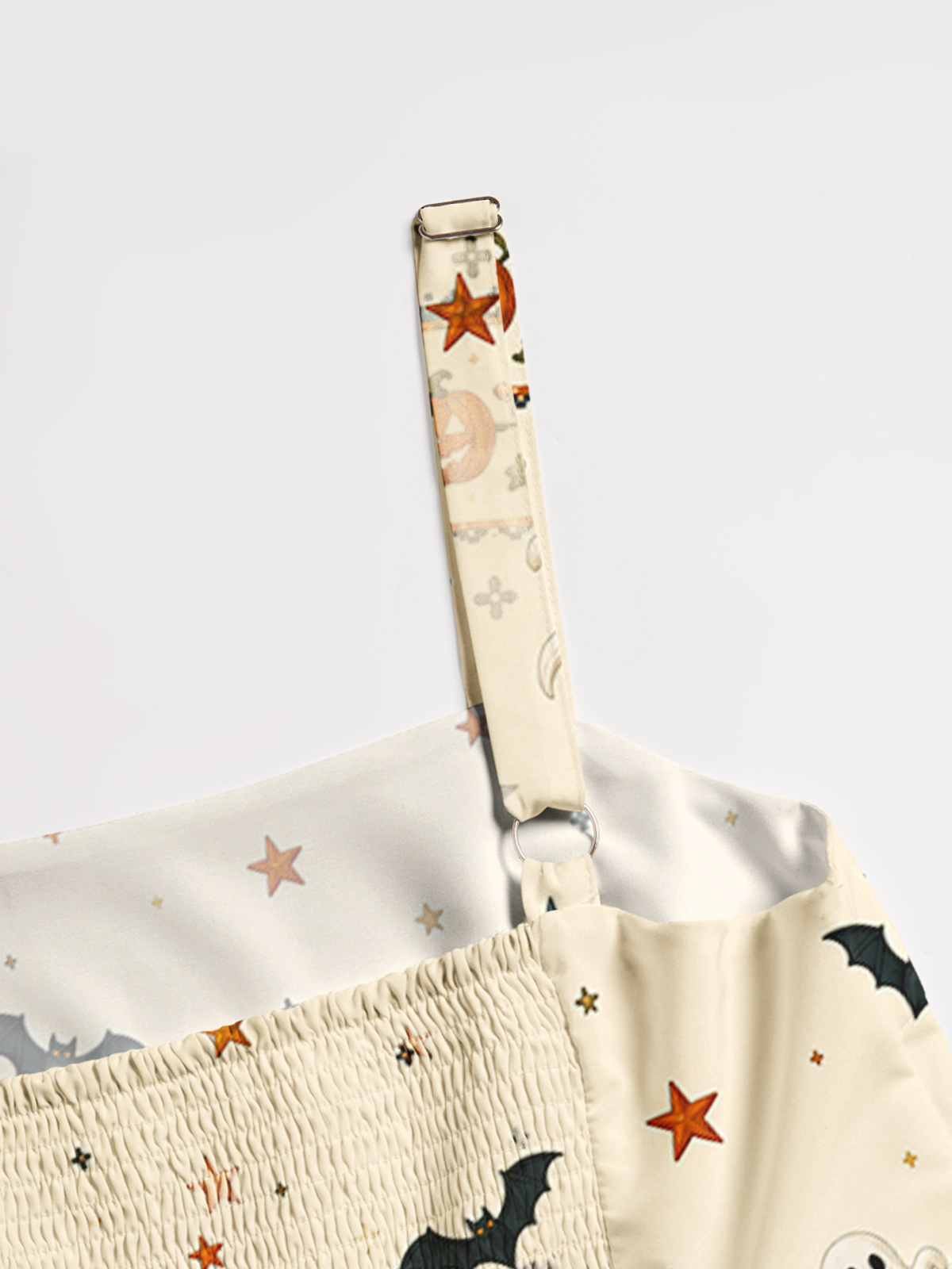 Halloween Costume Pups Print Wide Straps Maxi Dress With Pockets