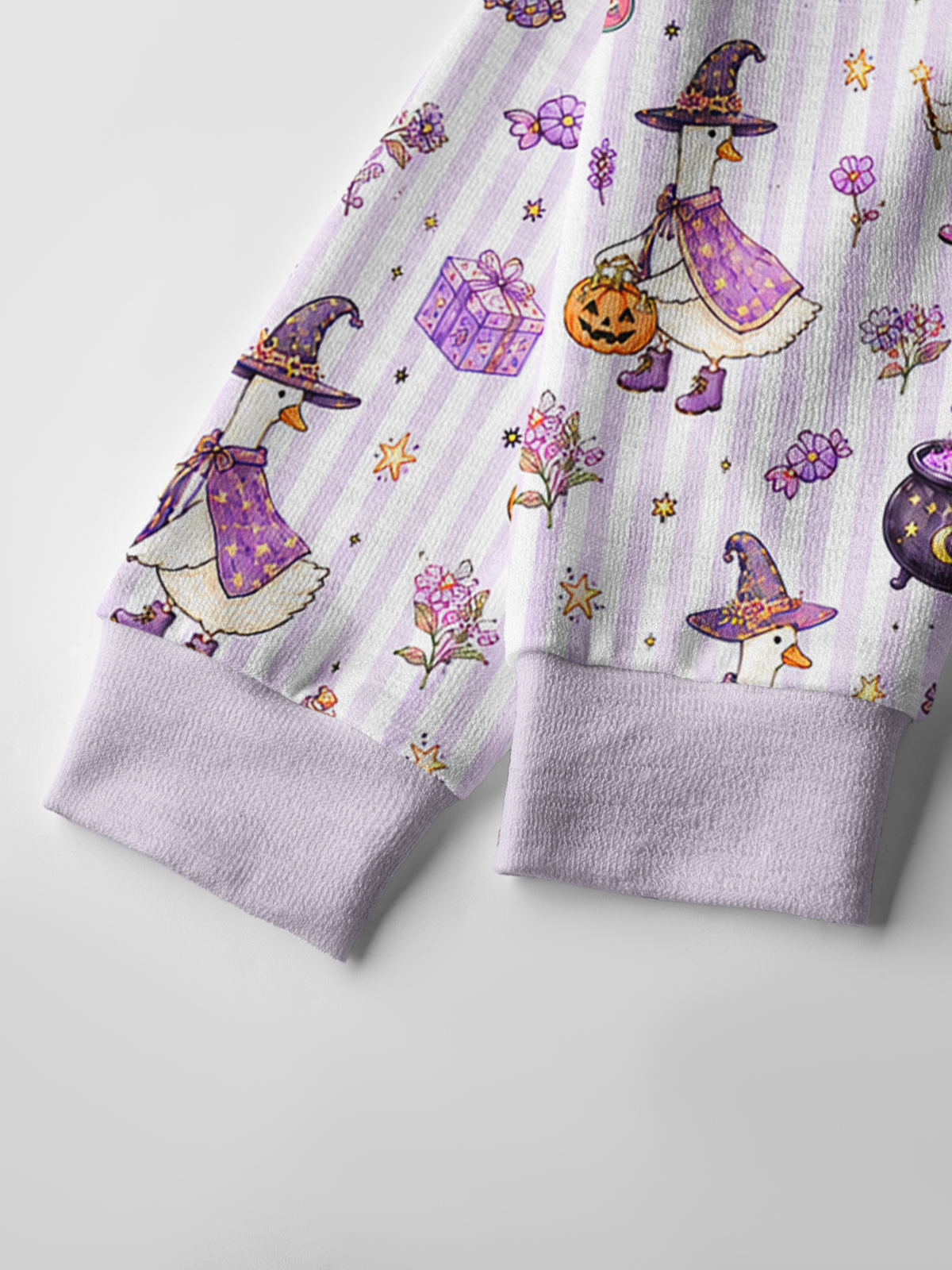 Halloween Witch Gooses Print Fine‑Knit Cardigan