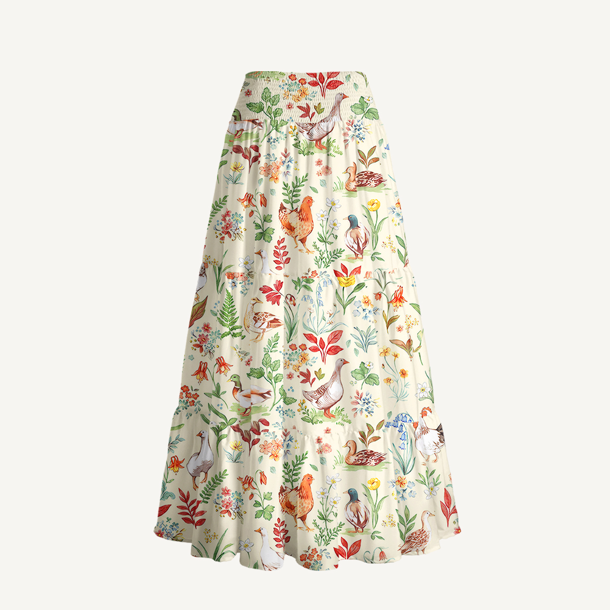 Countryside Garden Critter Print Convertible Maxi Skirt & Strapless Dress  