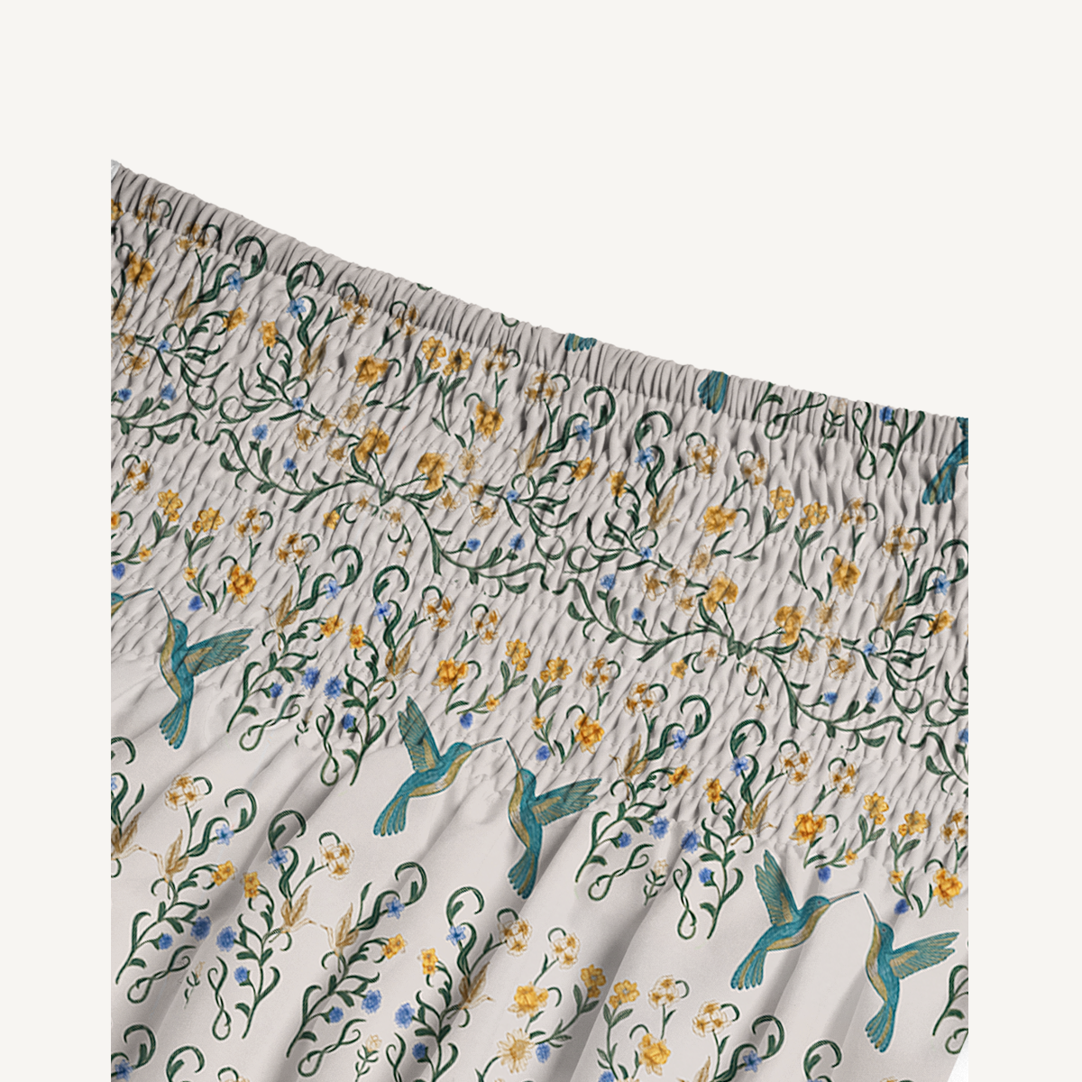 Whispering Hummingbird Print Maxi Skirt