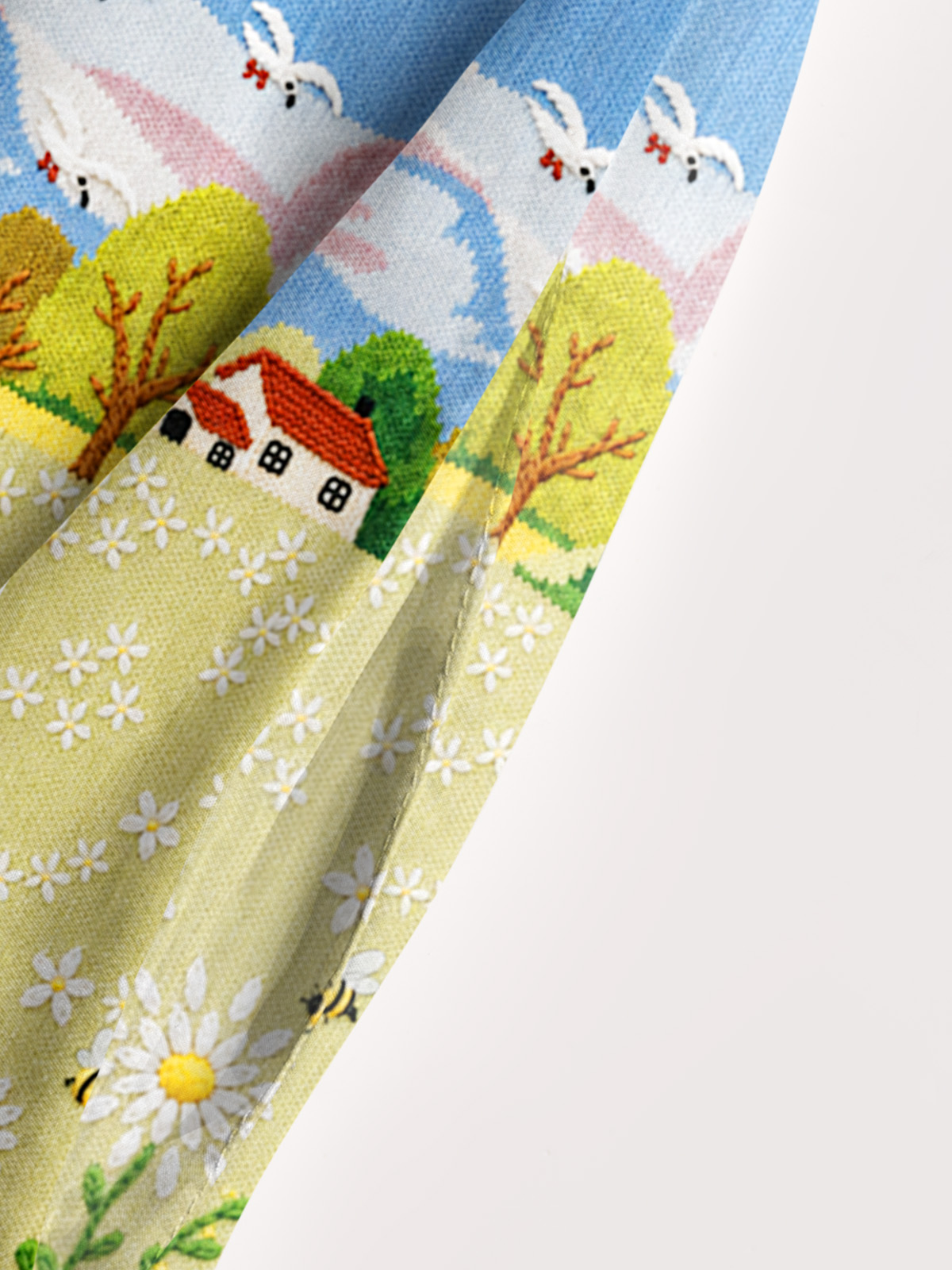Valley Cottage Daisy & Bees Print Wide Straps Maxi Dress With Pockets