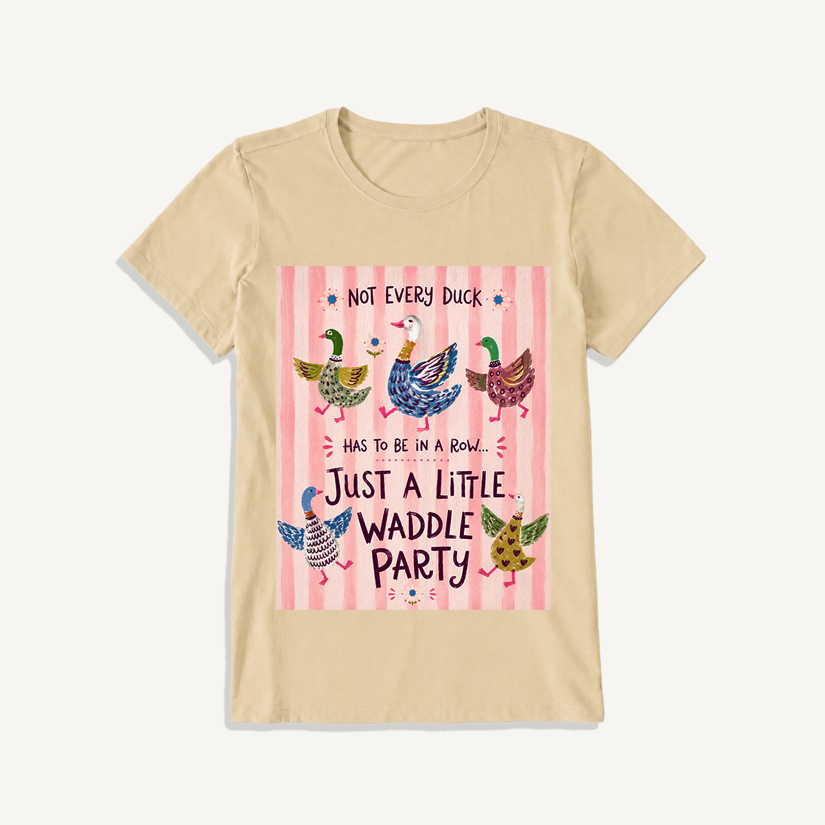 Waddle Party Print Crew Neck Cotton Tee