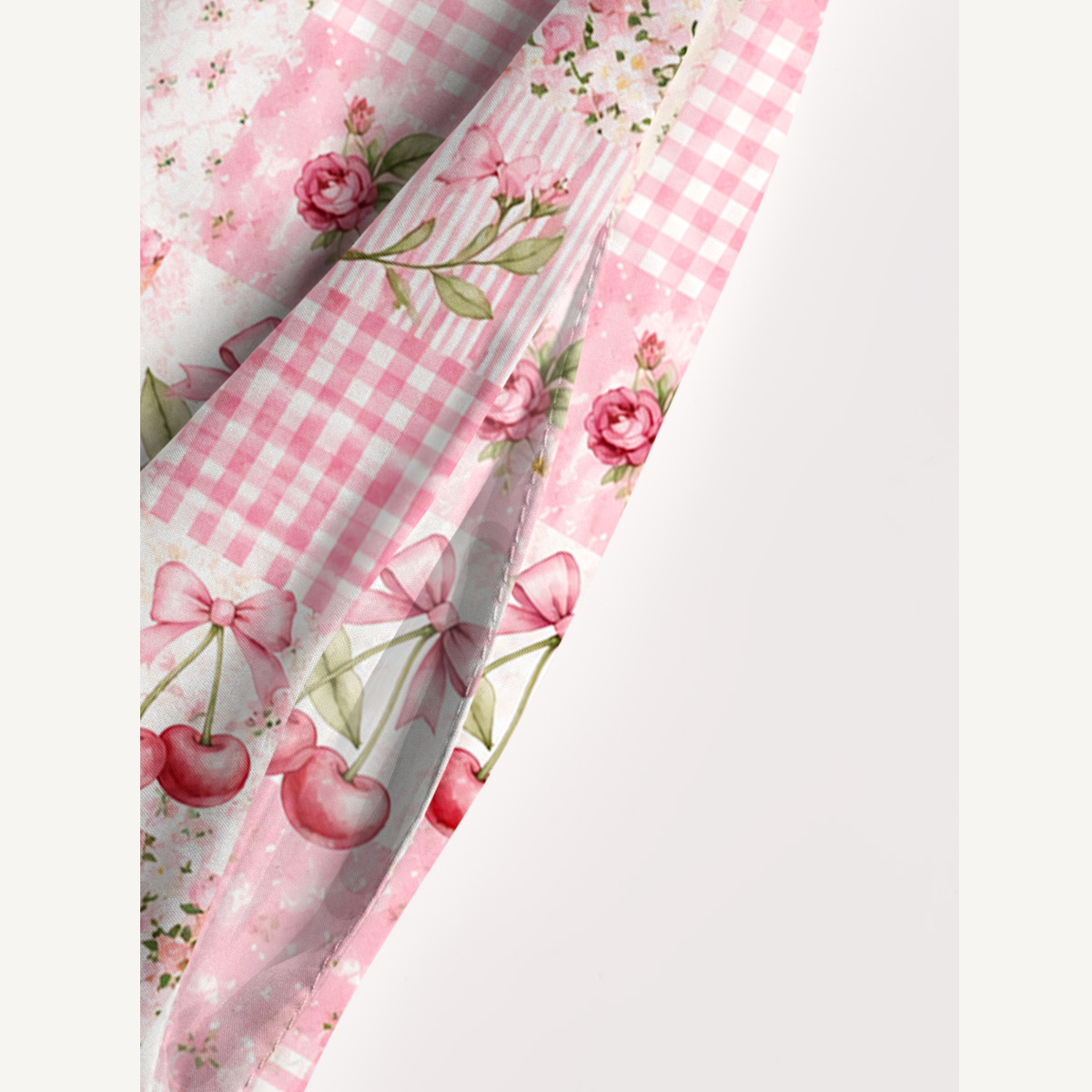 Strawberry Garden  Patchwork Print Wide Straps Maxi Dress With Pockets