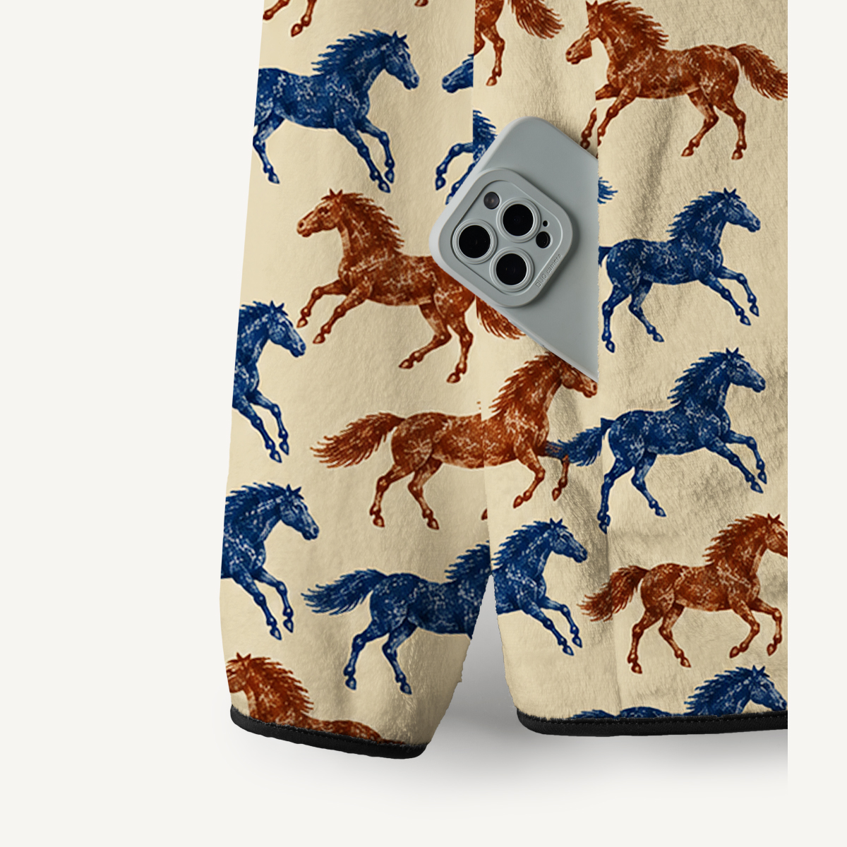 Classic Western Horse Print Fleece Jacket