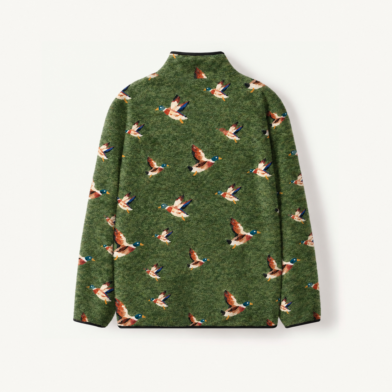 Green Mallard Duck Print Fleece Jacket