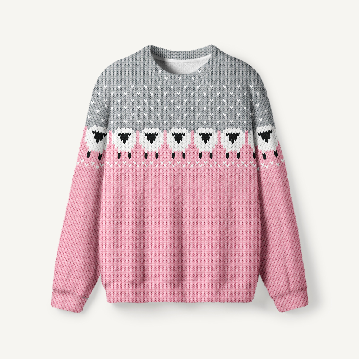 Cozy Little Sheep Fuzzy Crewneck Sweater