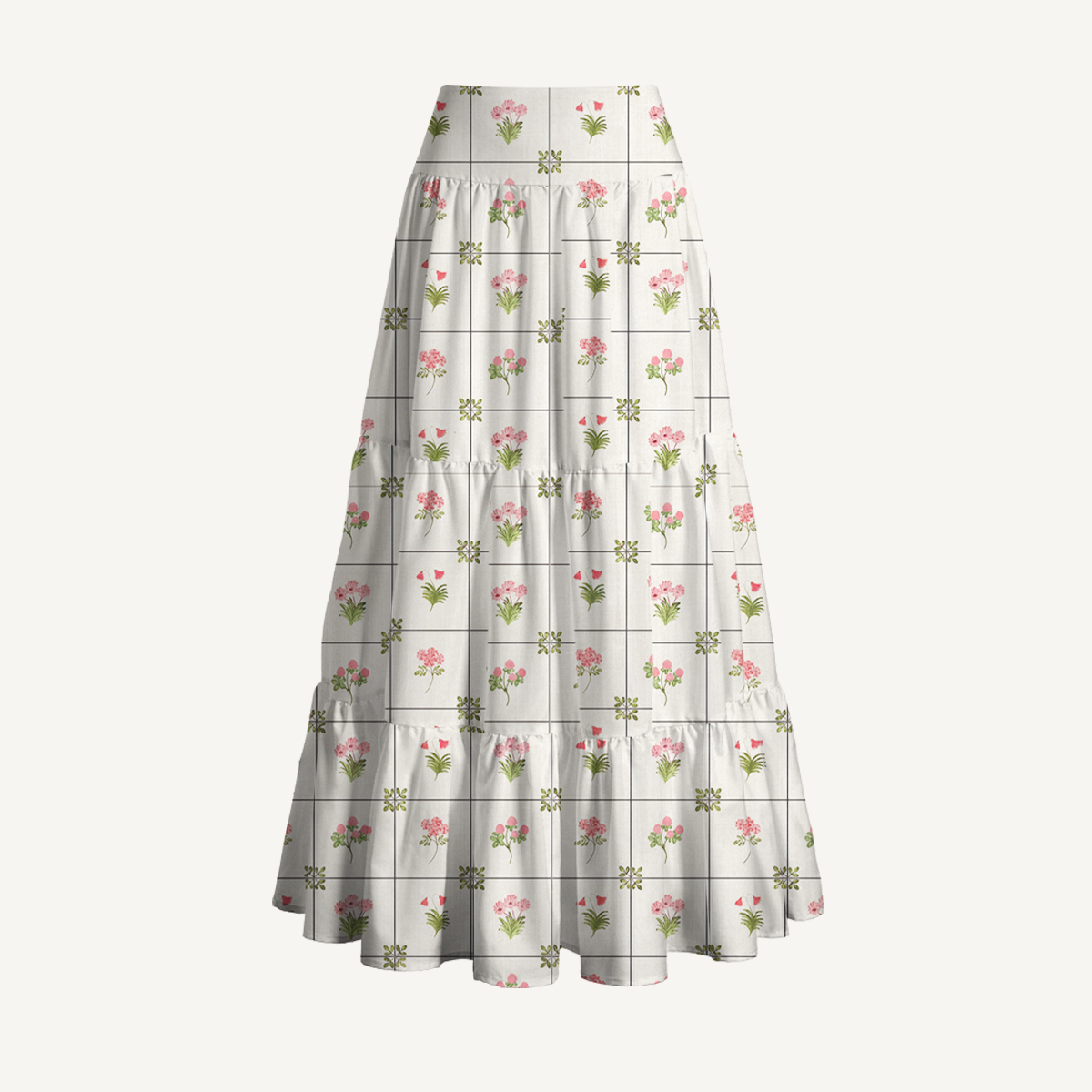Meadow Tile Bloom Print Maxi Skirt