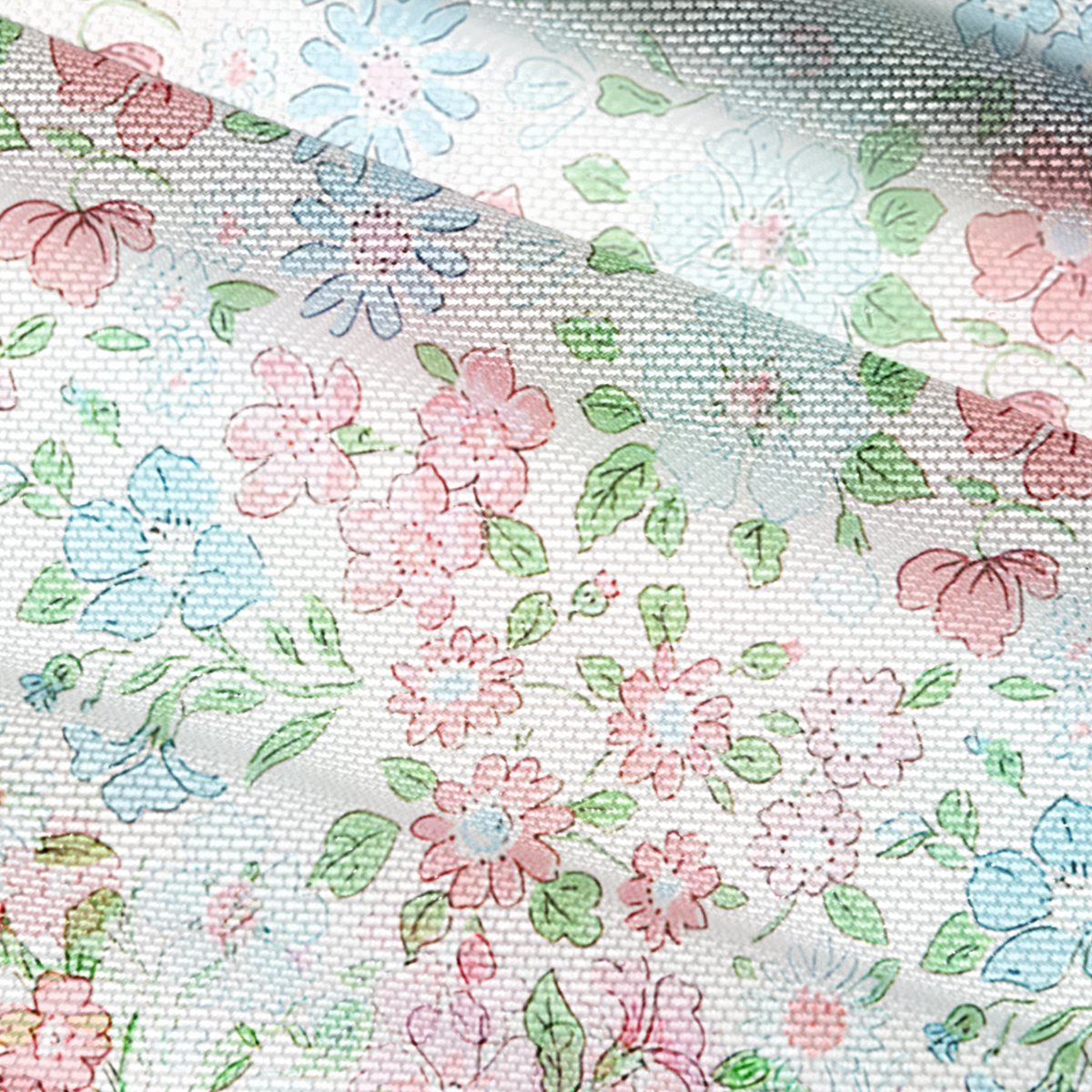 V-Neck Short Sleeve Pastel Cottage Floral Print Mesh Top