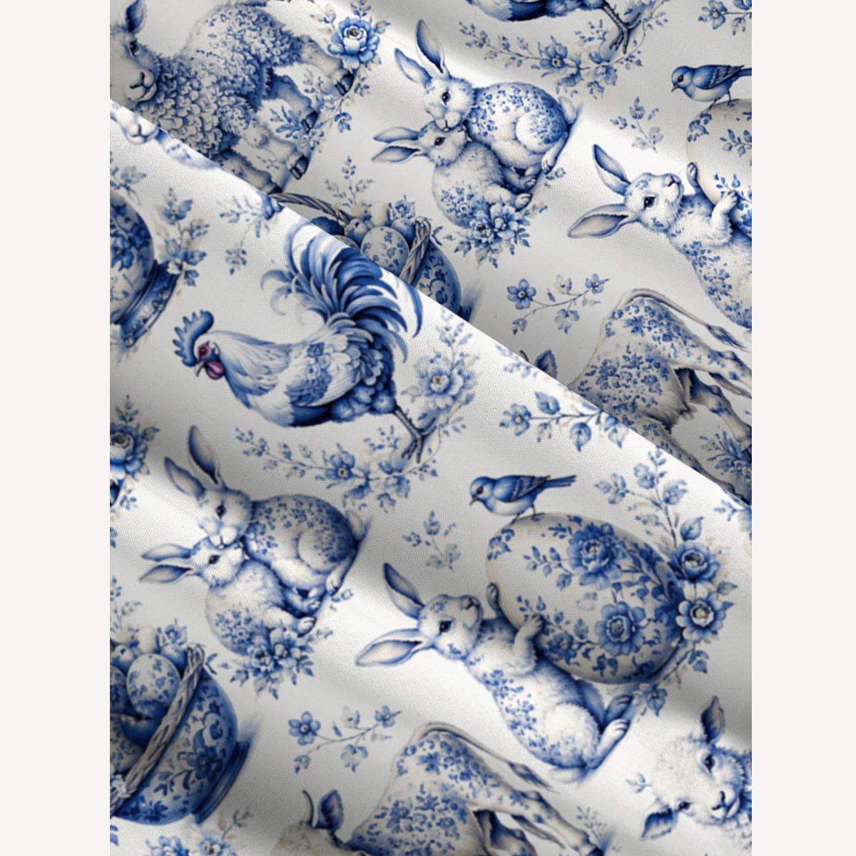  Delft Farm Print Wide Straps Maxi Dress With Pockets
