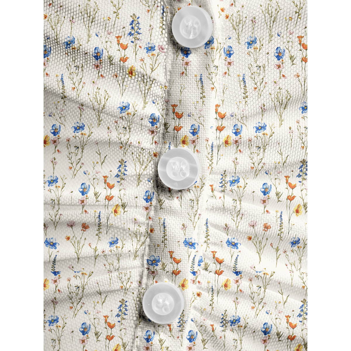 V-Neck Short Sleeve Wild Bloom Print Mesh Top