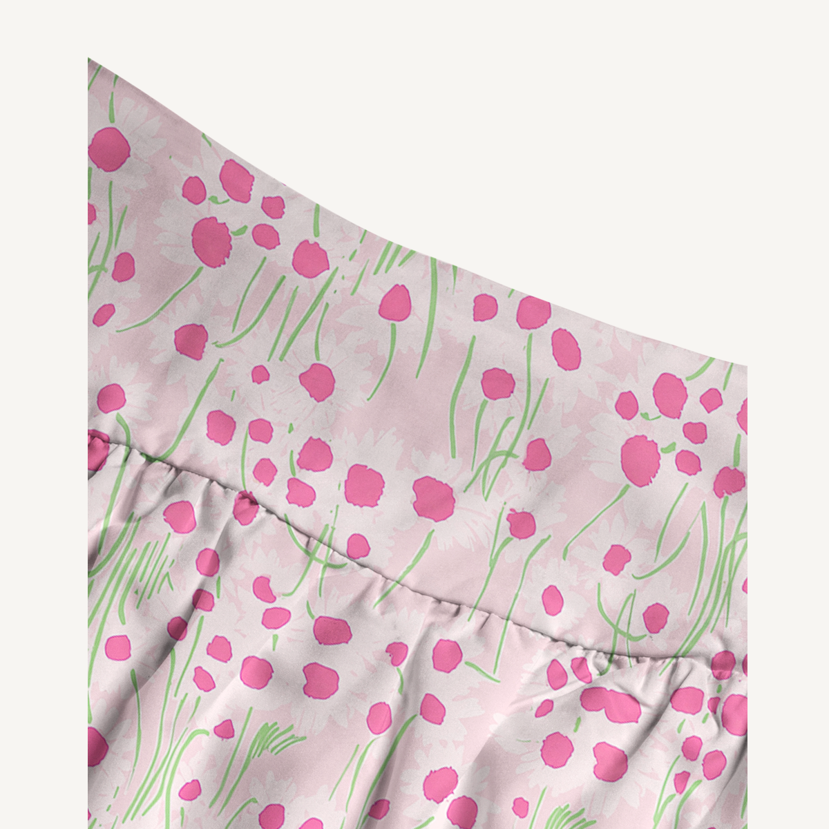 Pink Daisy Print Maxi Skirt