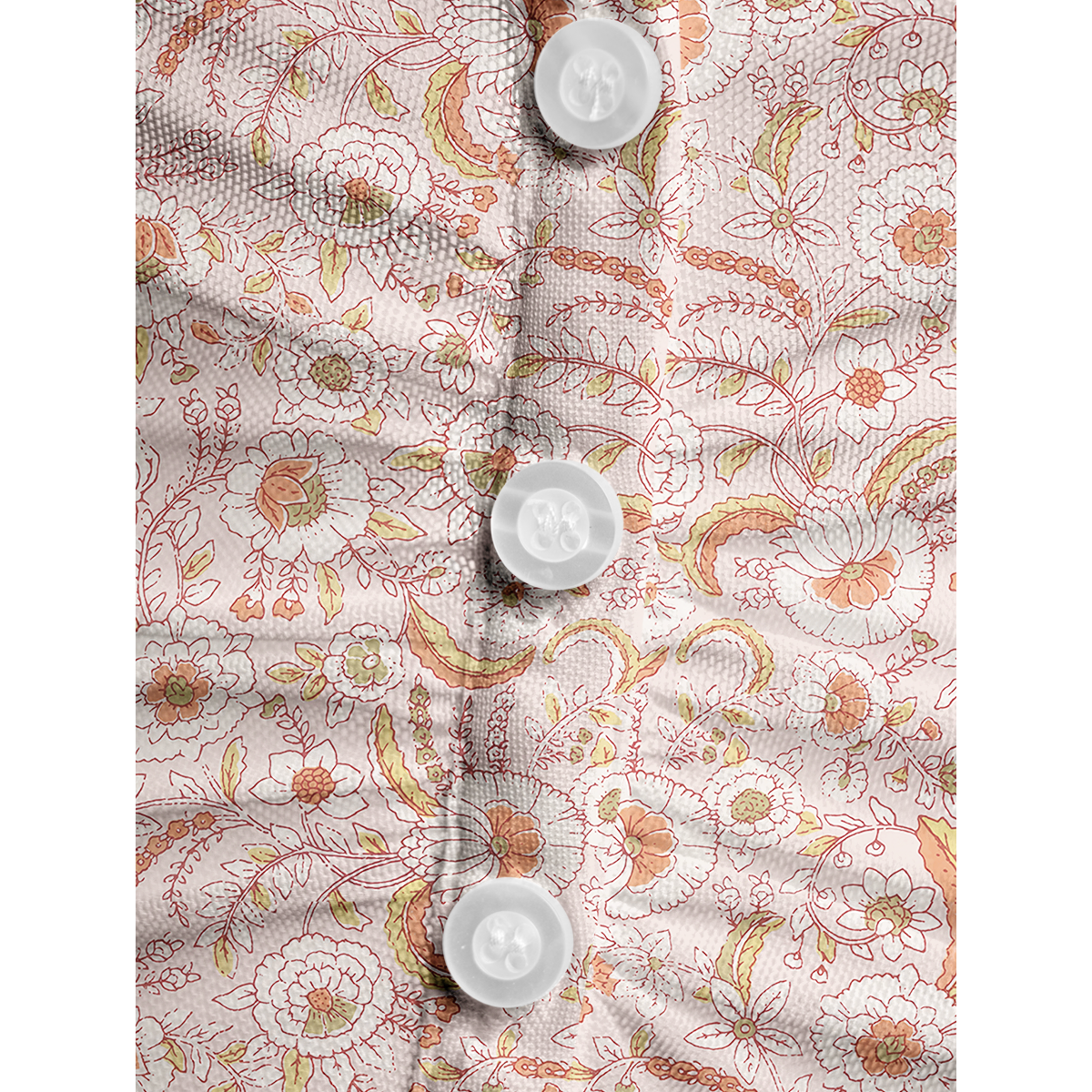 V-Neck Short Sleeve Dusty Bloom Whisper Print Mesh Top