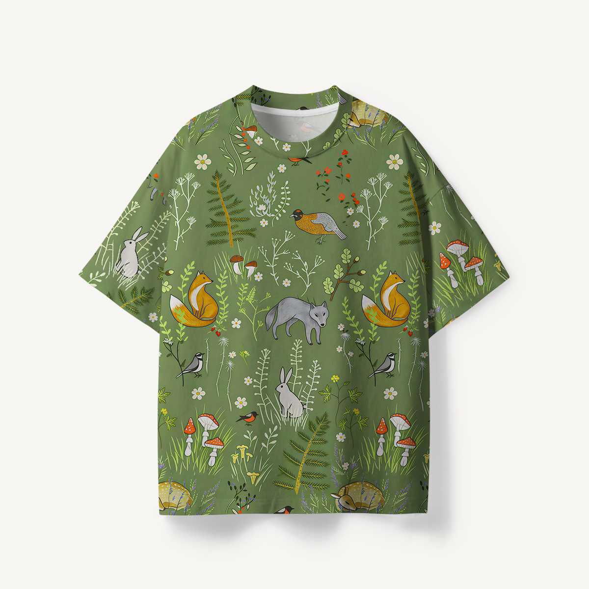 Whimsical Woodland Animals  print Premium Eco Tee