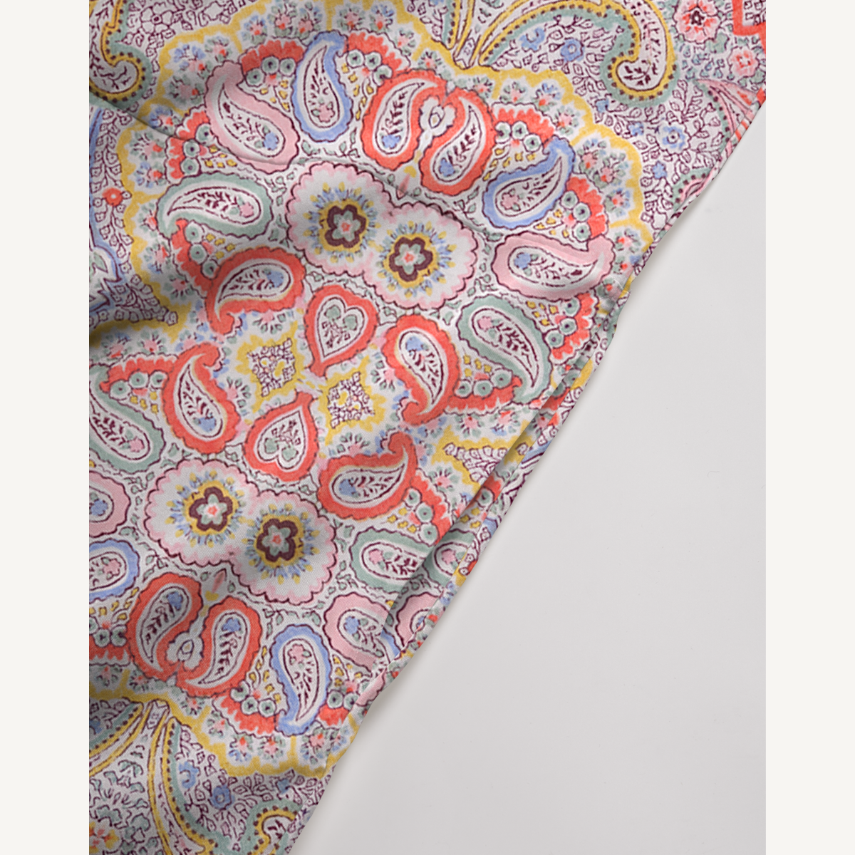 V-Neck Sunrise Paisley Boho Jumpsuit with Pockets for Women