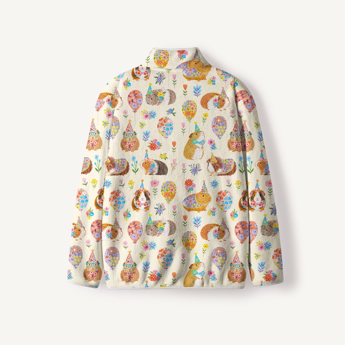 Guinea Pig Garden Party Print Fleece Jacket