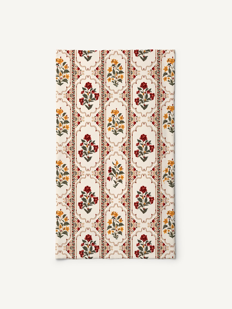 Velvet Carnation Print Boho Bandeau Headband