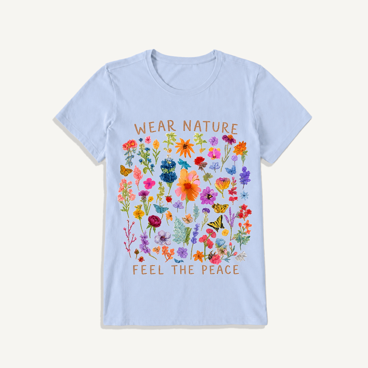 Pressed Wildflower Collection Print Crew Neck Cotton Tee