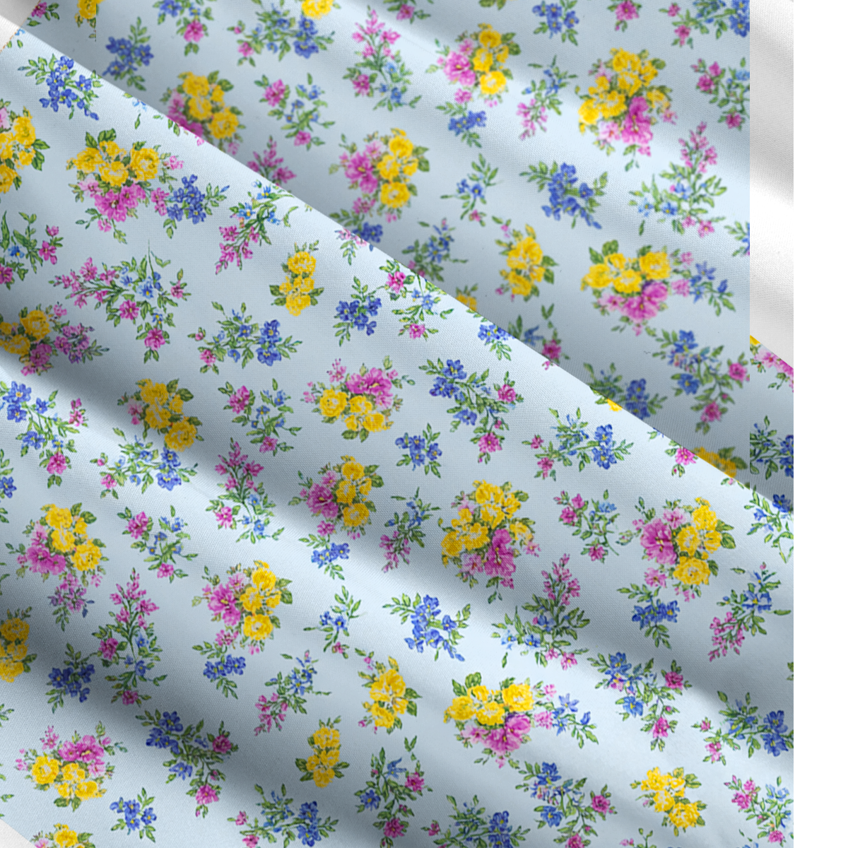 Square Neck Blue Meadow Print Slip Dress