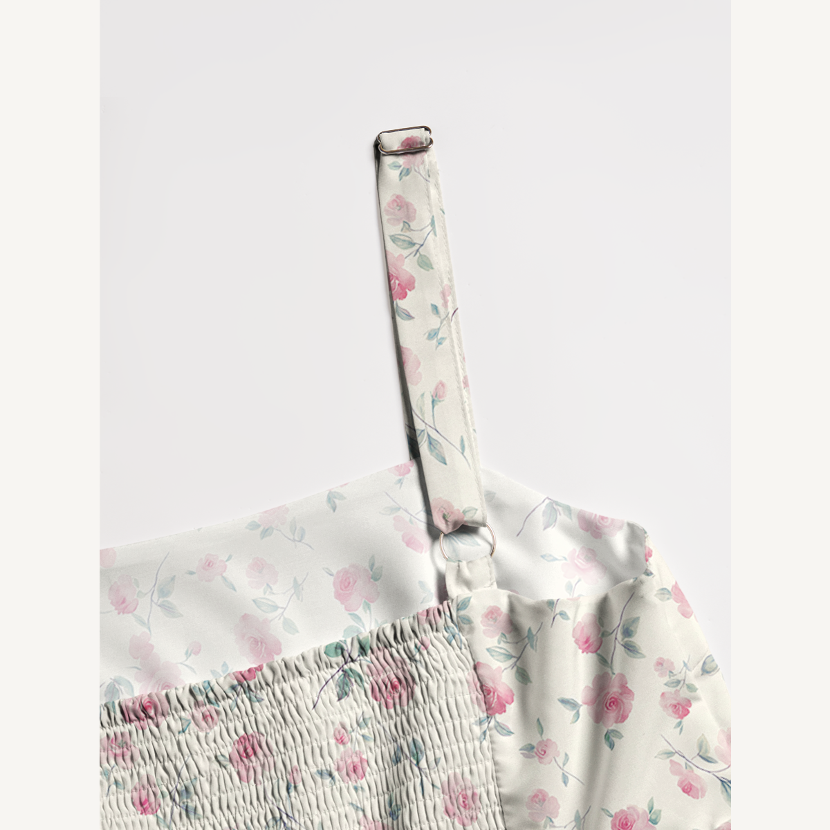 Square Neck Blush Rose Print Slip Dress