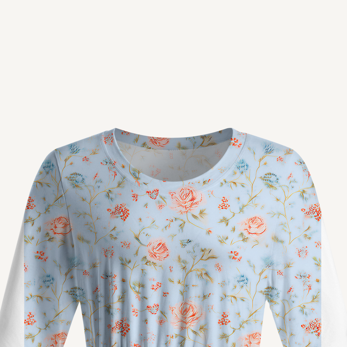 Round Neck Rosabelle Bloom Midi Dress