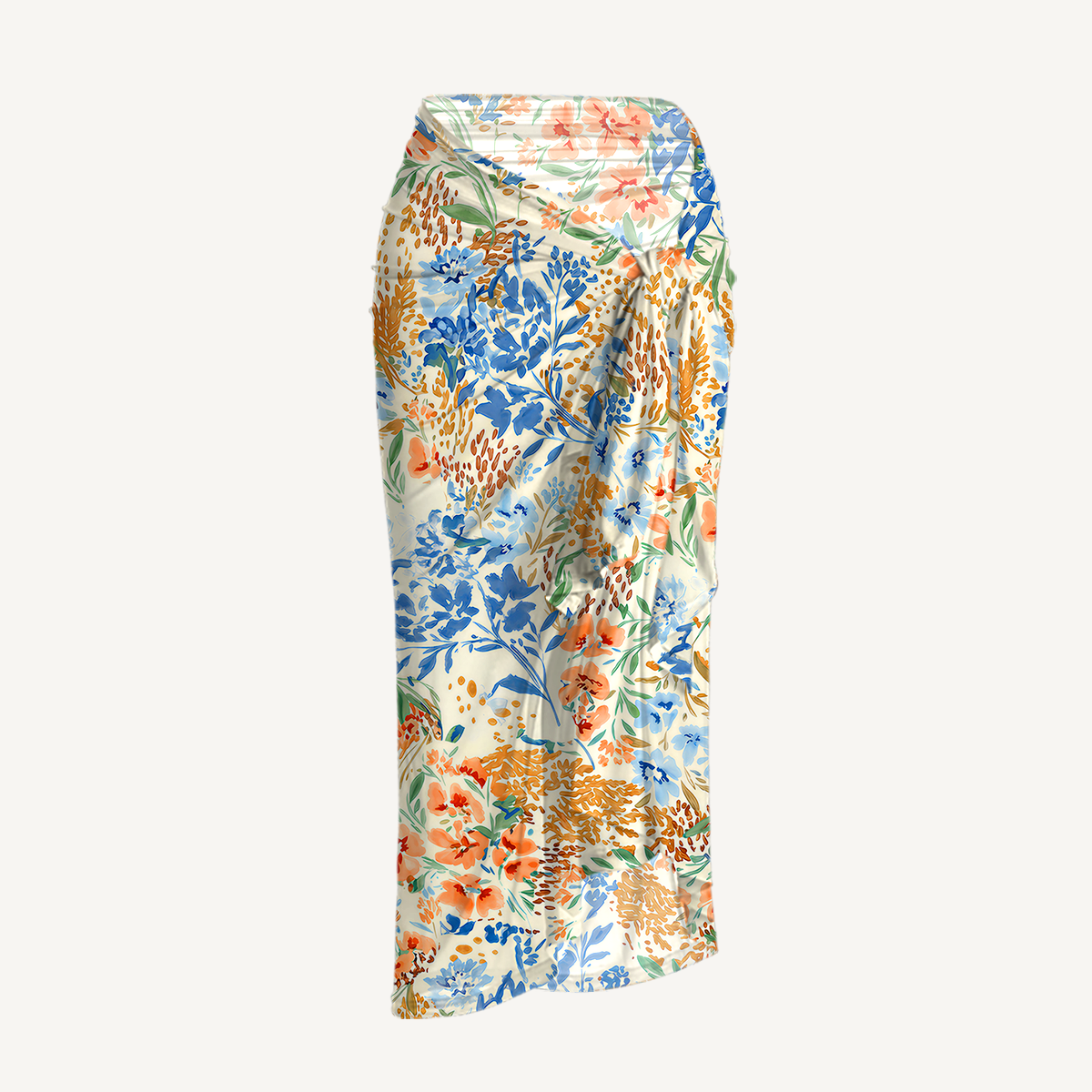 Breeze Meadow One Shoulder One Piece Swimsuit and Matching Sarong Set for Women