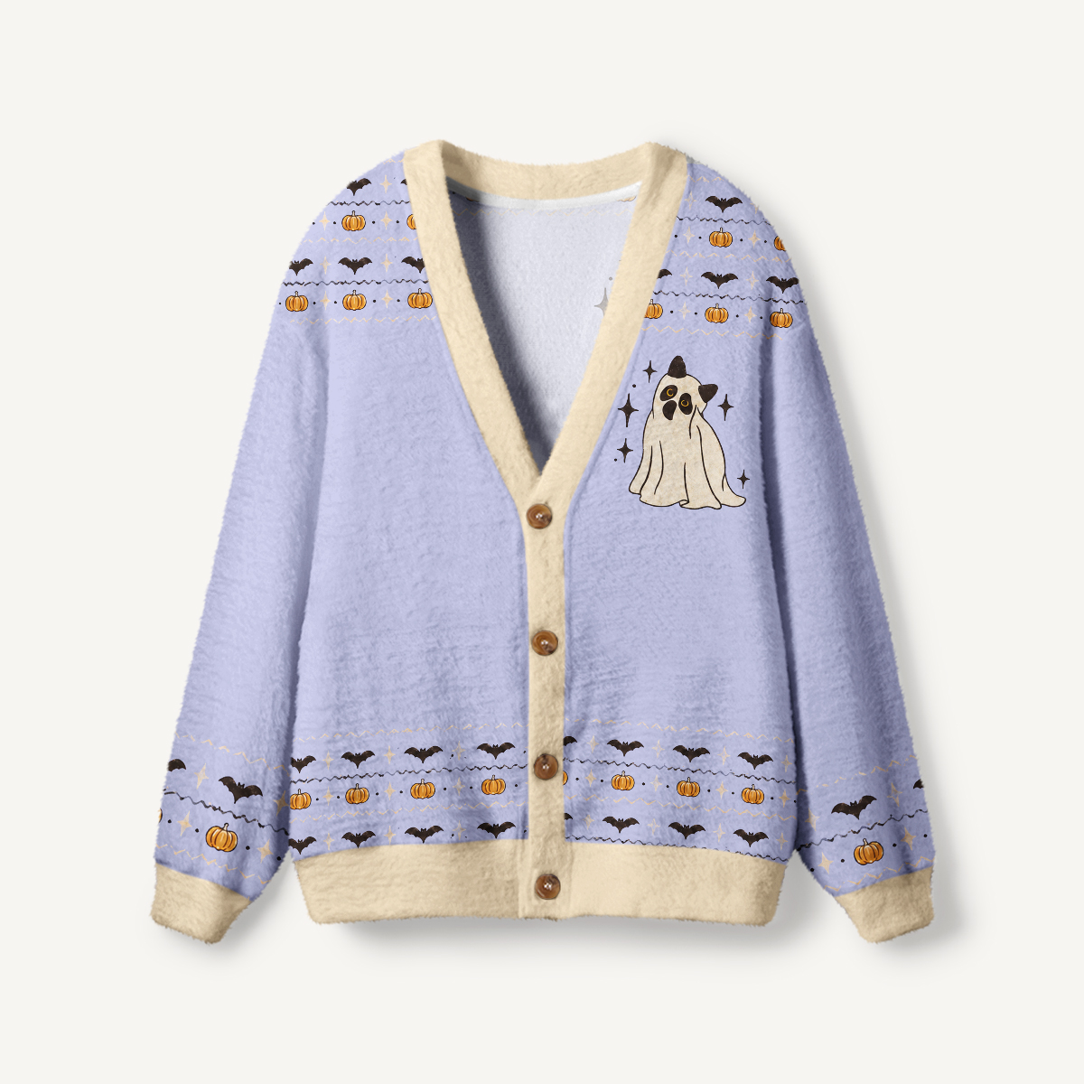 Halloween Cats Forever Print Halloween Ugly Cardigan Sweaters