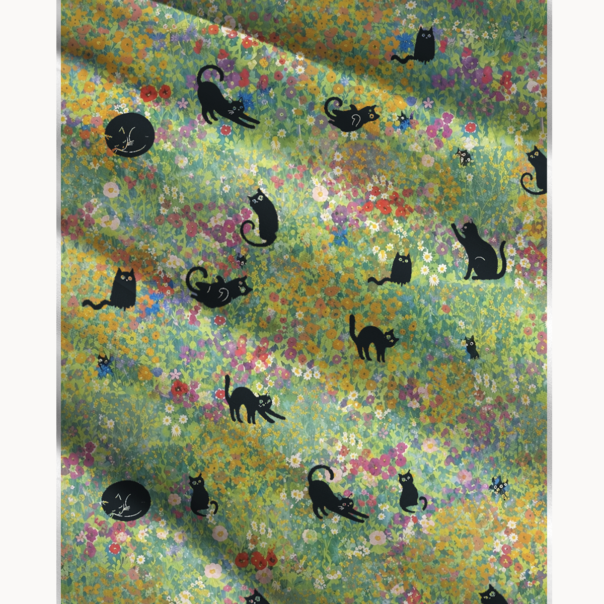 Wildflower Garden Black Cat Print Maxi Skirt