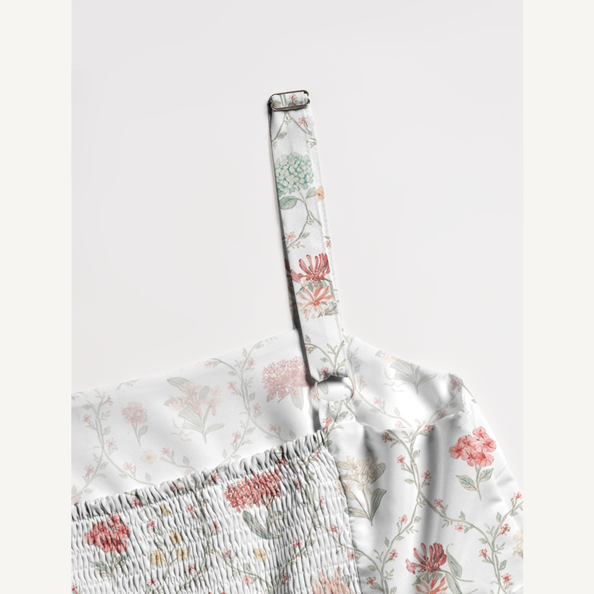 Square Neck Coral Vine Print Slip Dress