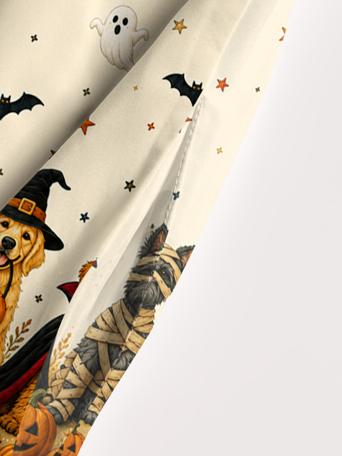 Halloween Costume Pups Print Wide Straps Maxi Dress With Pockets