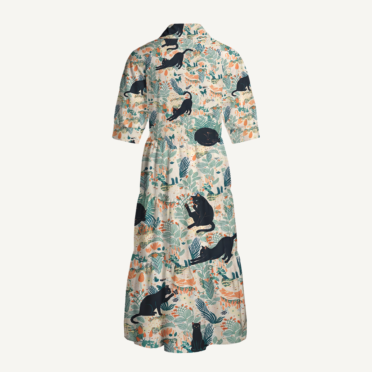 Into the Woods Midi Dress For Women With Pockets