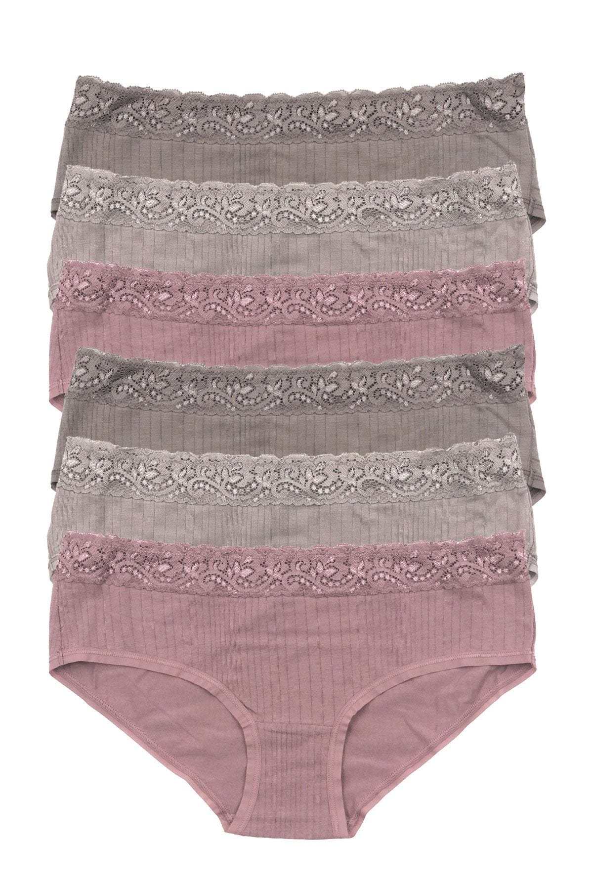 Lace Top Bikini Underwear 5-Pack