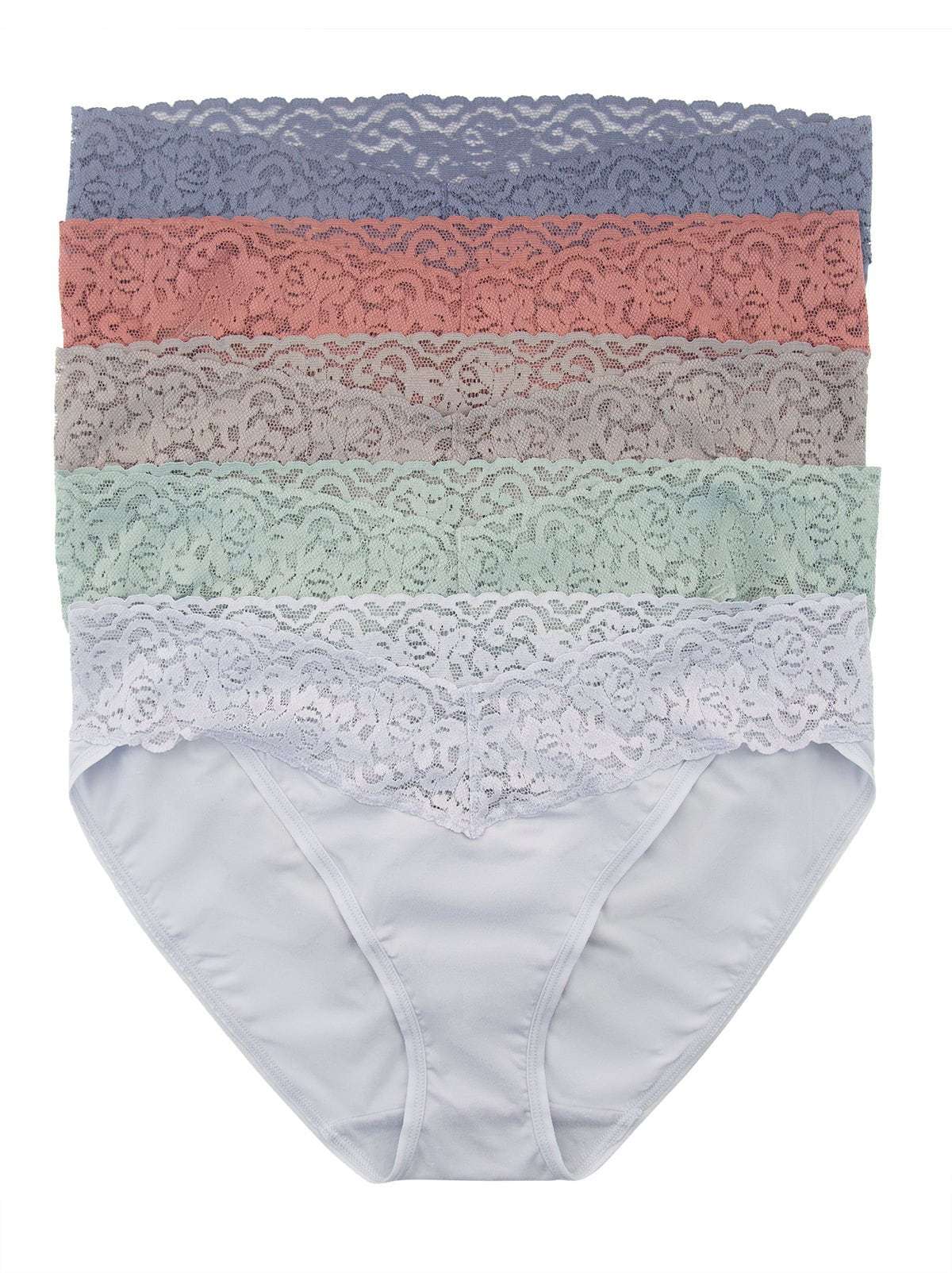 Lace Top Bikini Underwear 5-Pack