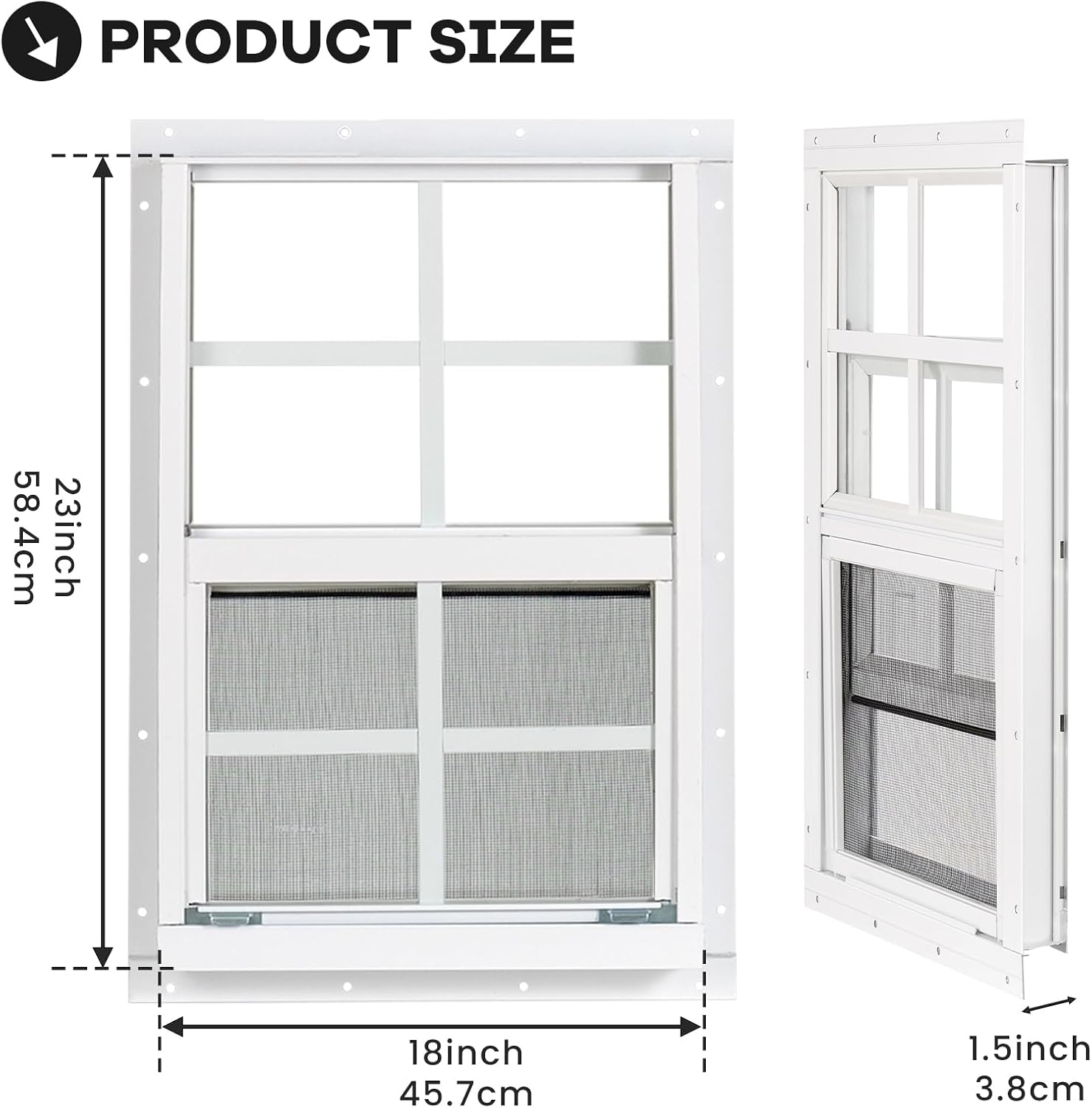 Shed Windows 2 Pack, Chicken Coop Windows 18" x 23"