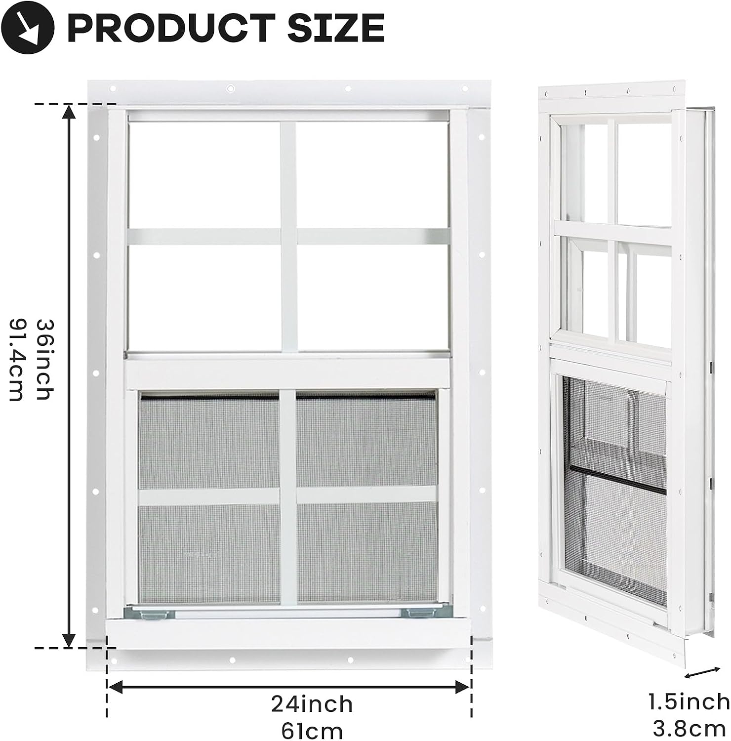 Shed Windows 2 Pack, Chicken Coop Windows 24" x 36"