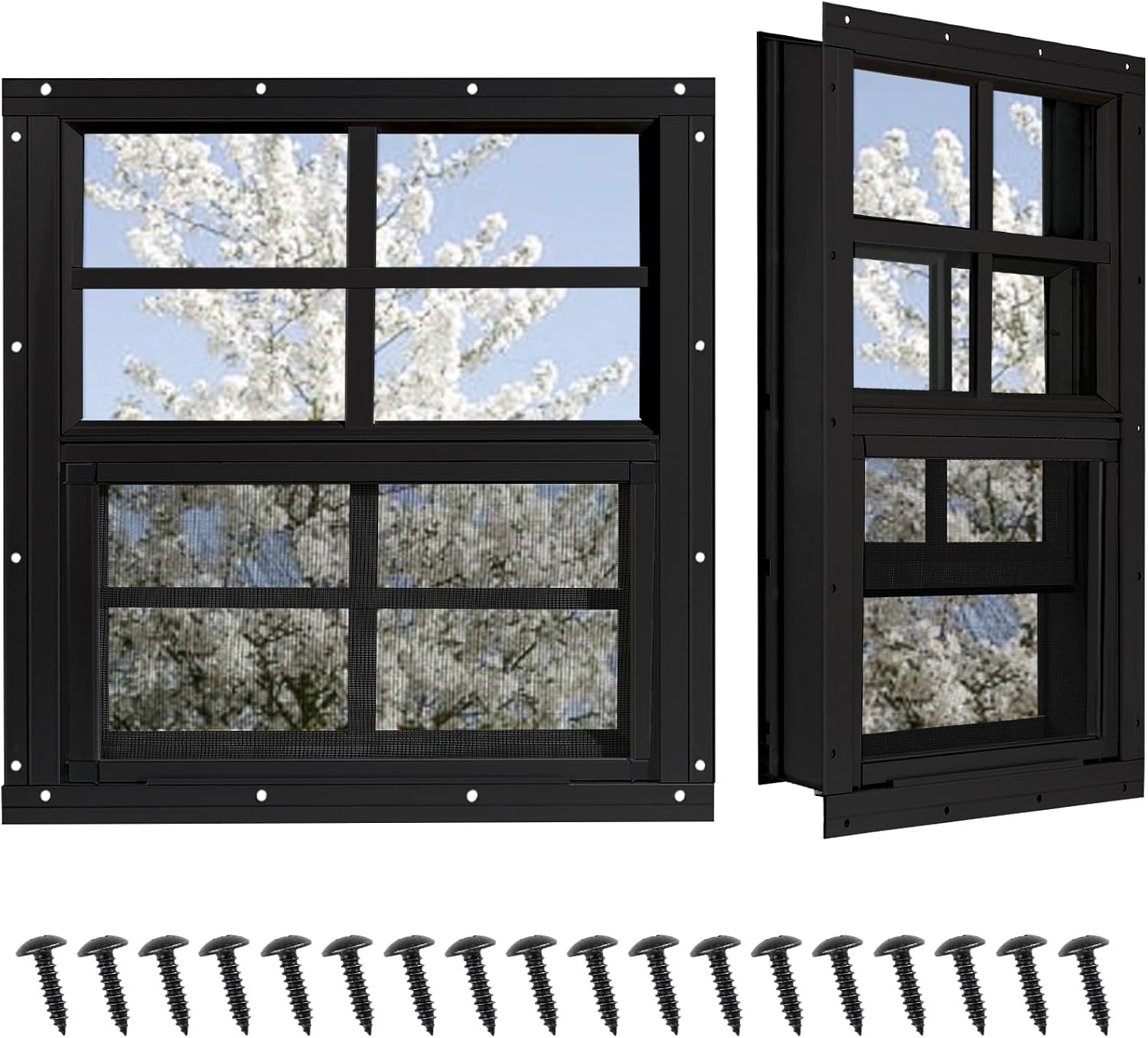 Shed Windows 2 Pack, Chicken Coop Windows 36" x 36" 