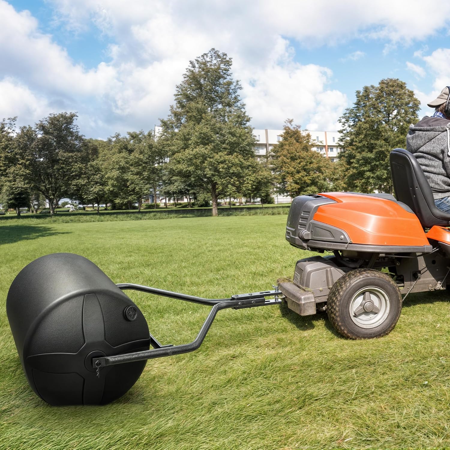 Poly Lawn Roller with Threaded Plug