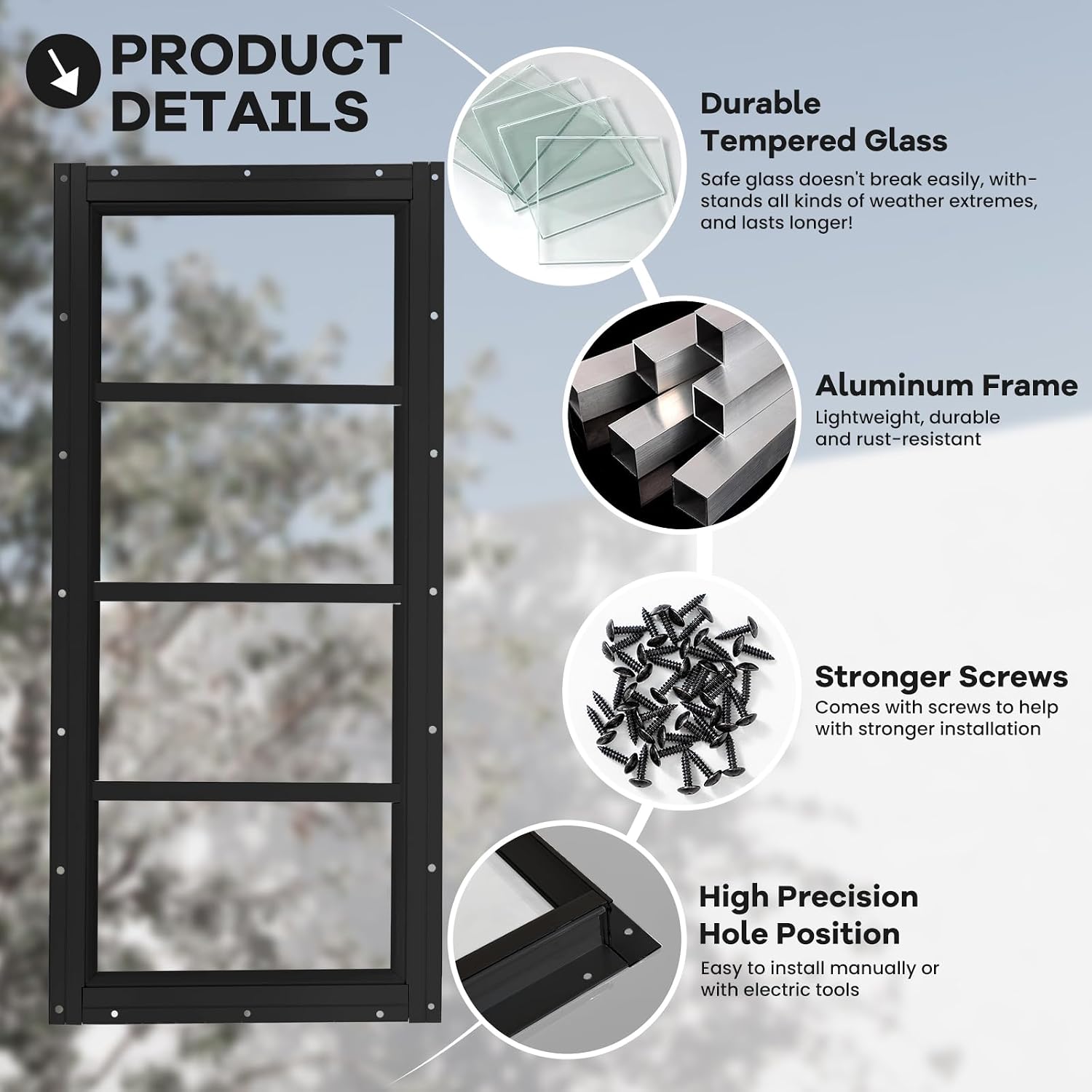 Shed Windows 2 Pack, Fixed Transom Windows 10" x 23" Black 
