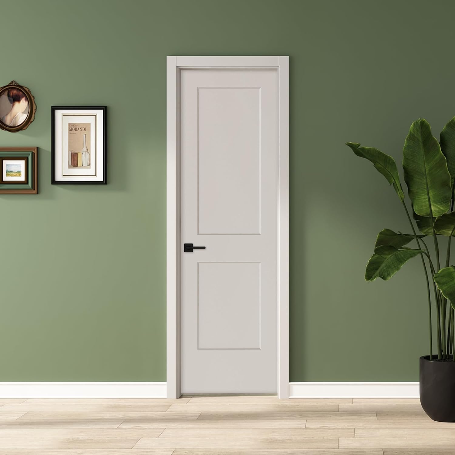 32x80 in 2-Panel White Primed Interior Door Panel 