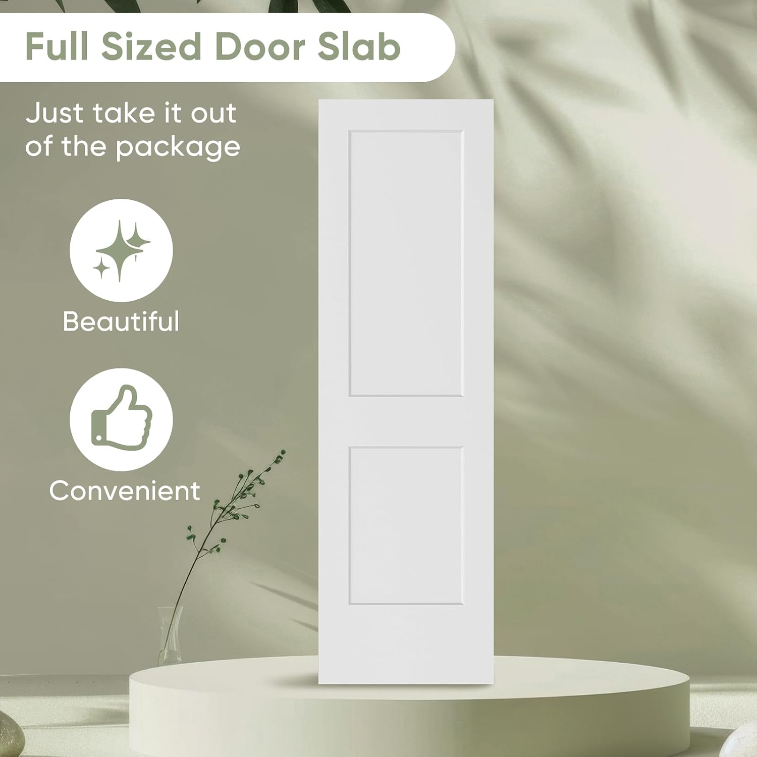 30x80 in 2-Panel White Primed Interior Door Panel 