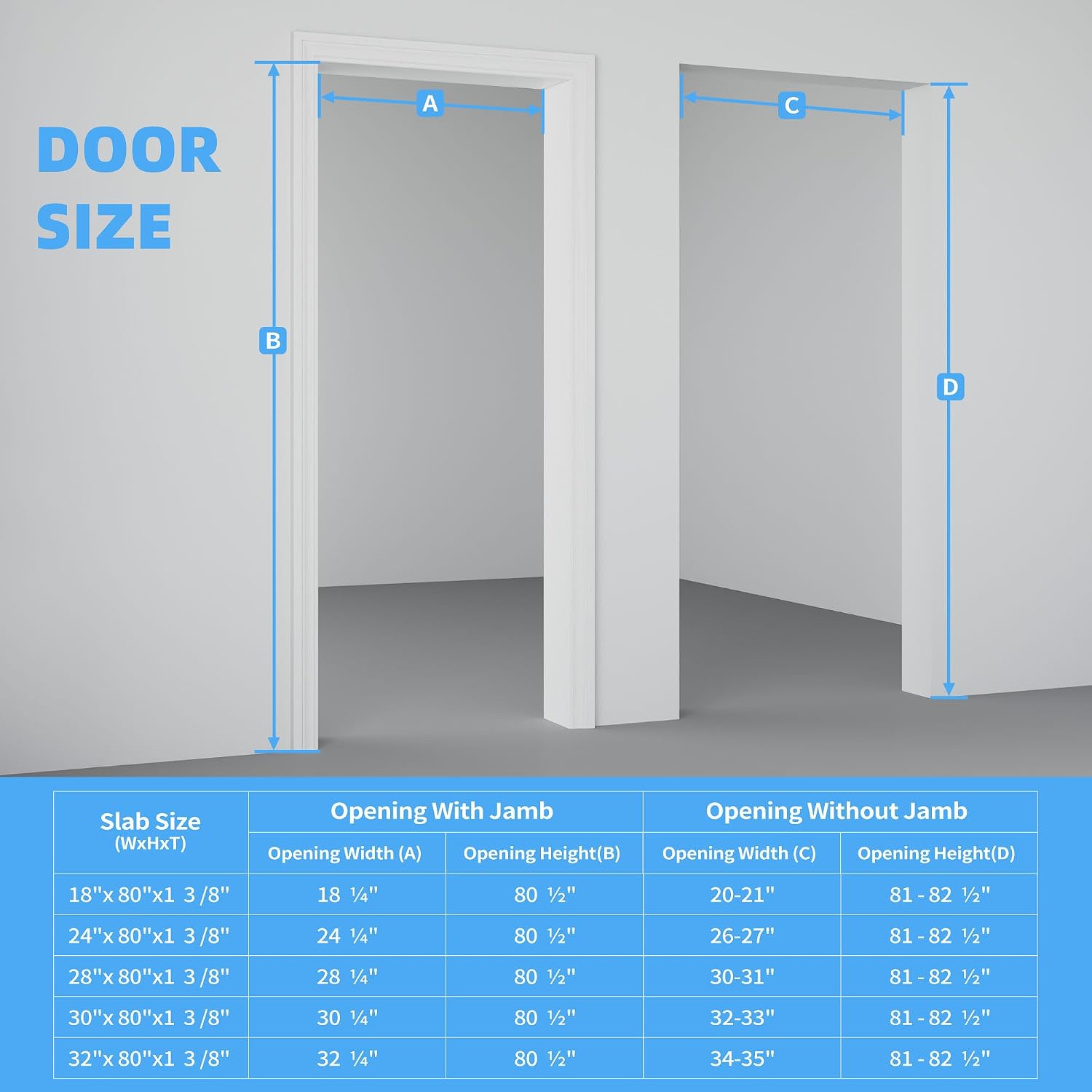 32" X 80"White Louver Interior Door Slab for Laundry Closet Pantry Bathroom 