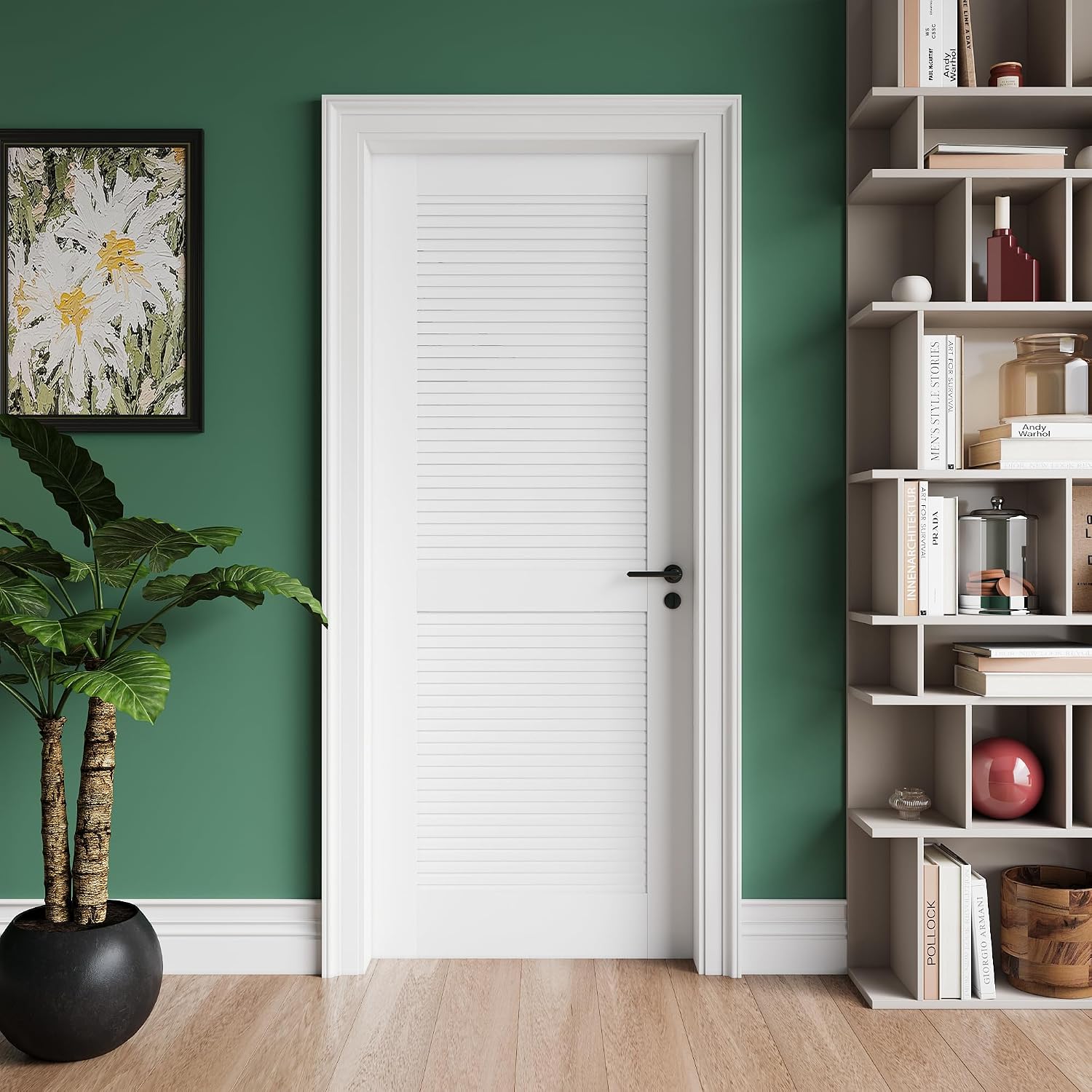24" X 80"White Louver Interior Door Slab for Laundry Closet Pantry Bathroom 