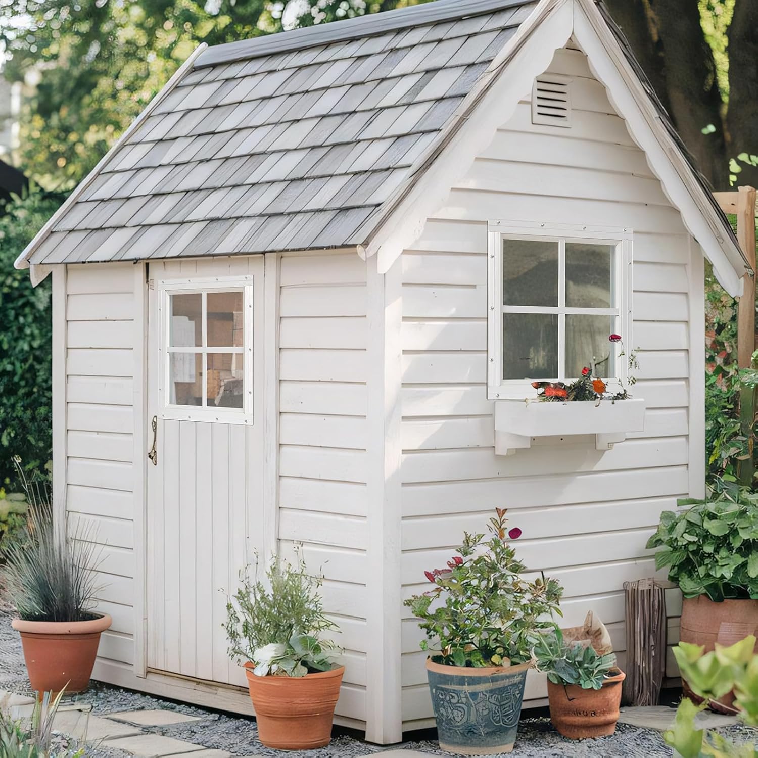 Shed Windows 2 Pack, Chicken Coop Fixed Windows 12" x 12"