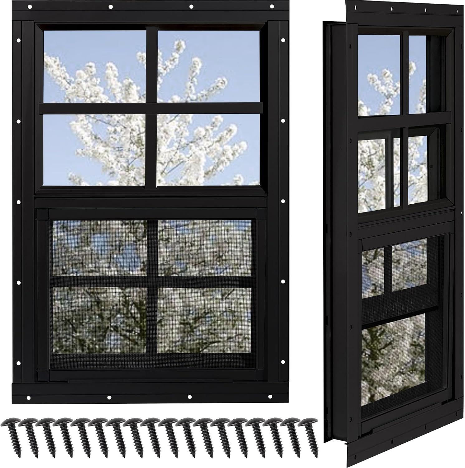 Shed Windows 2 Pack, Chicken Coop Windows 14" x 21"