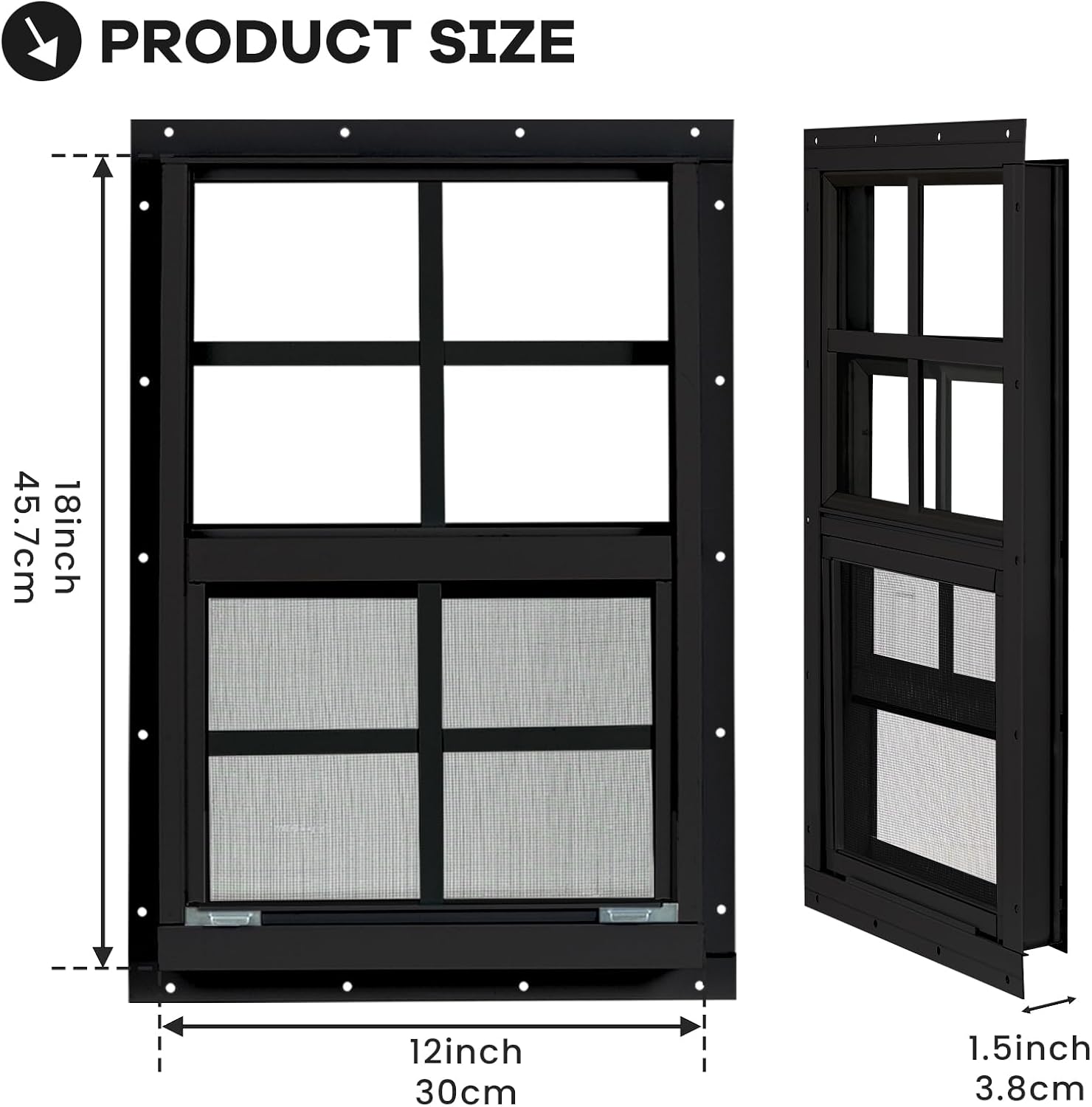Shed Windows 2 Pack, Chicken Coop Windows 12" x 18" 