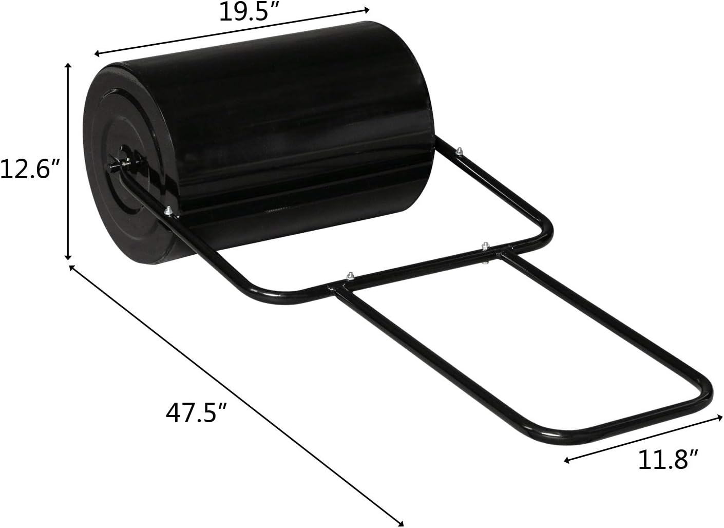 20 Inch Lawn Roller Water Filled Pull Behind Garden Drum Roller Push/Tow Behind