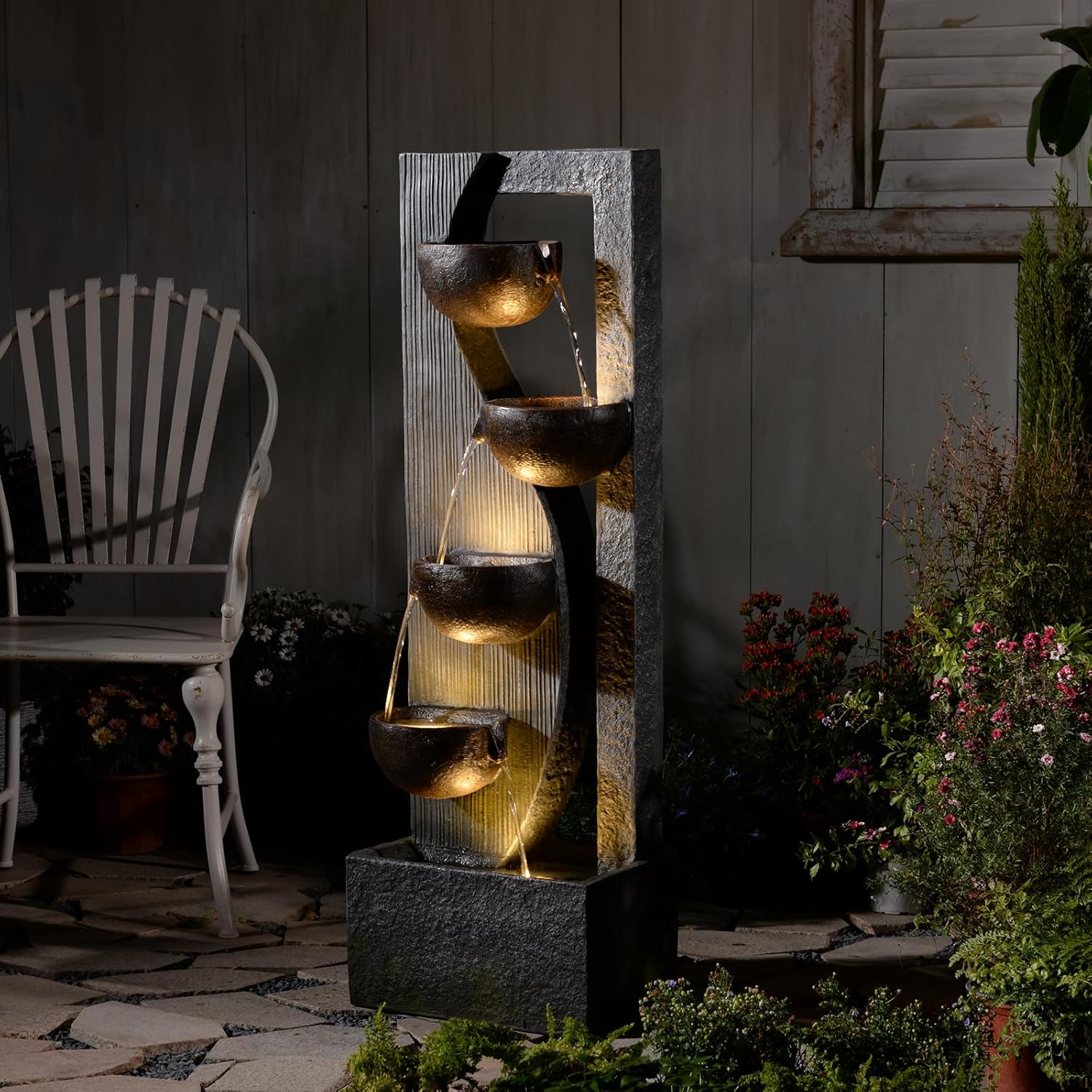 Outdoor Waterfall Fountain 5 Tier Tall 