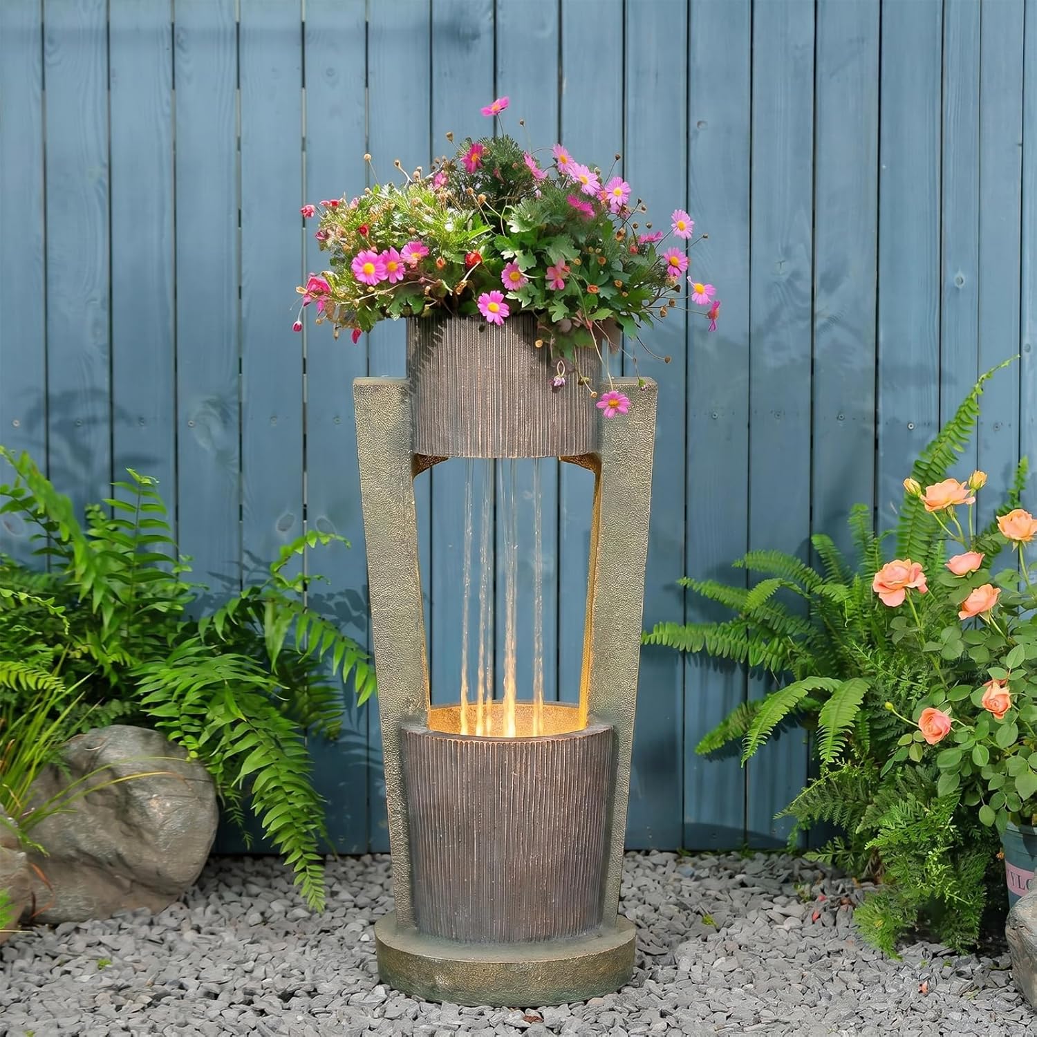 31 H Modern Outdoor Water Fountain Cascading